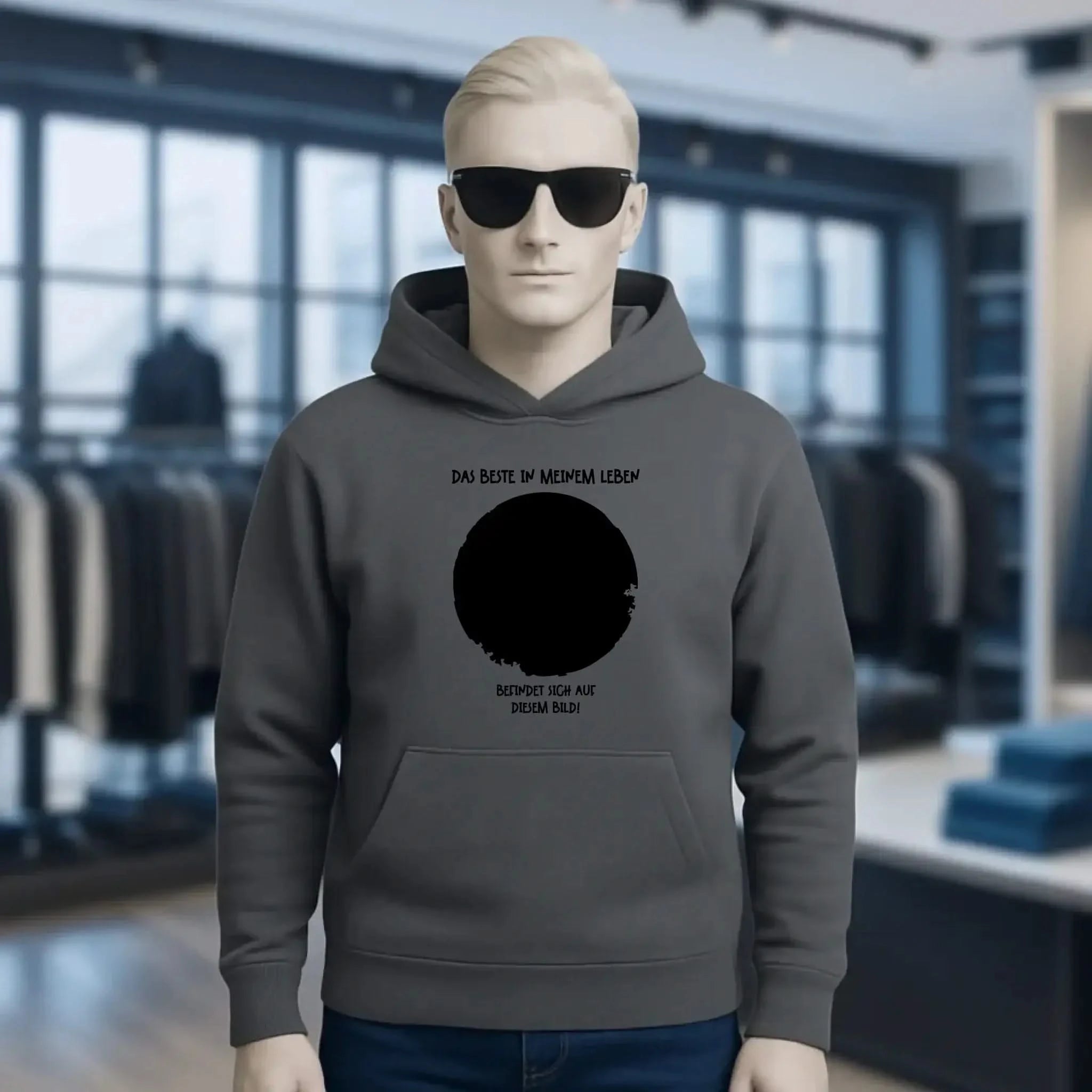 Dein Bild in Kreisform + Text • Unisex Premium Hoodie XS-5XL aus Bio-Baumwolle für Damen & Herren • Exklusivdesign • personalisiert