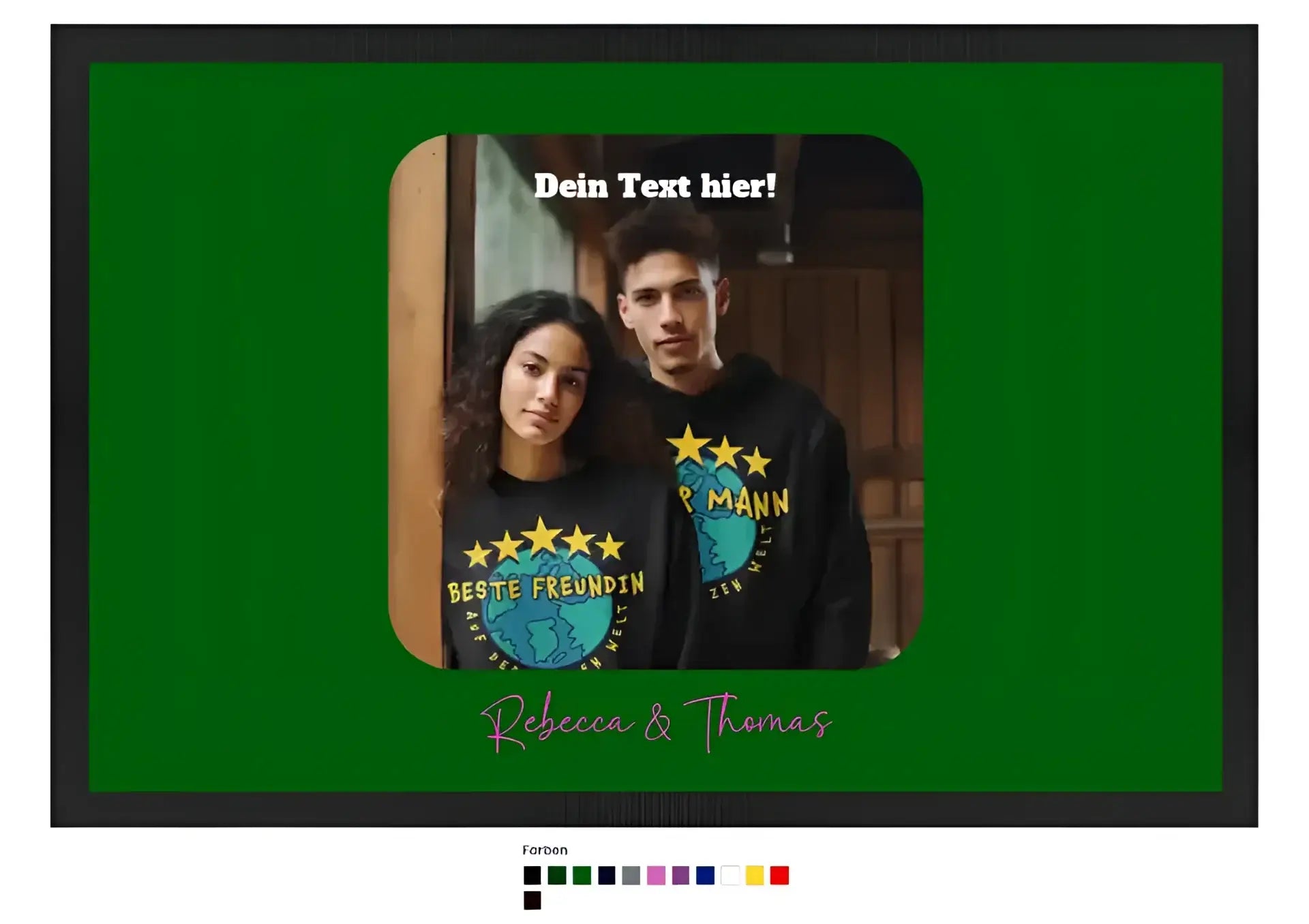 Dein Bild in viereckiger Form personalisierbar • Fußmatte