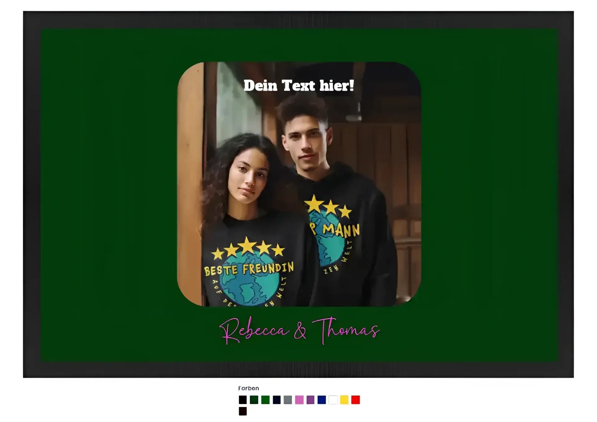 Dein Bild in viereckiger Form personalisierbar • Fußmatte