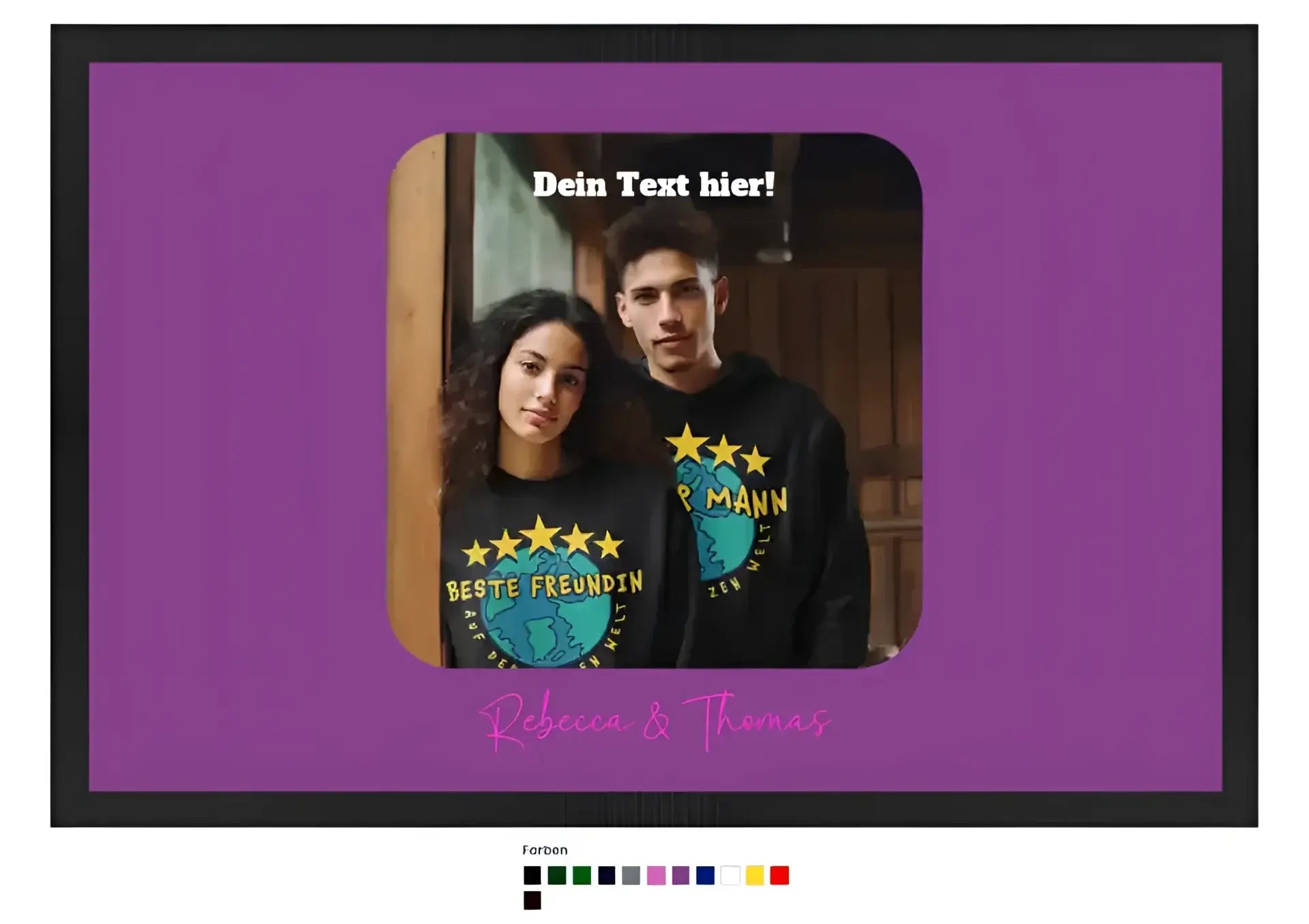 Dein Bild in viereckiger Form personalisierbar • Fußmatte
