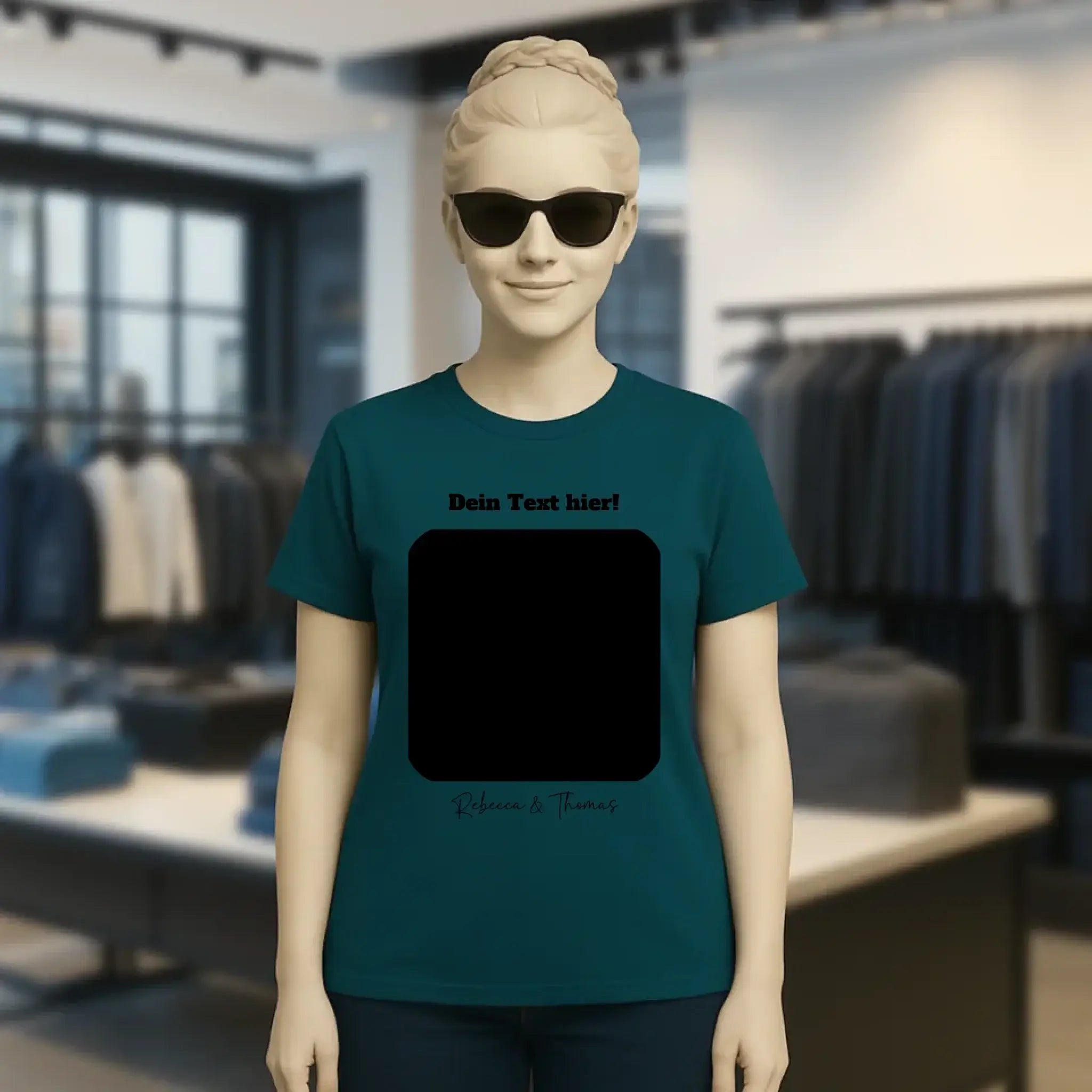 Dein Bild in viereckiger Form personalisierbar • Ladies Premium T-Shirt XS-2XL aus Bio-Baumwolle für Damen