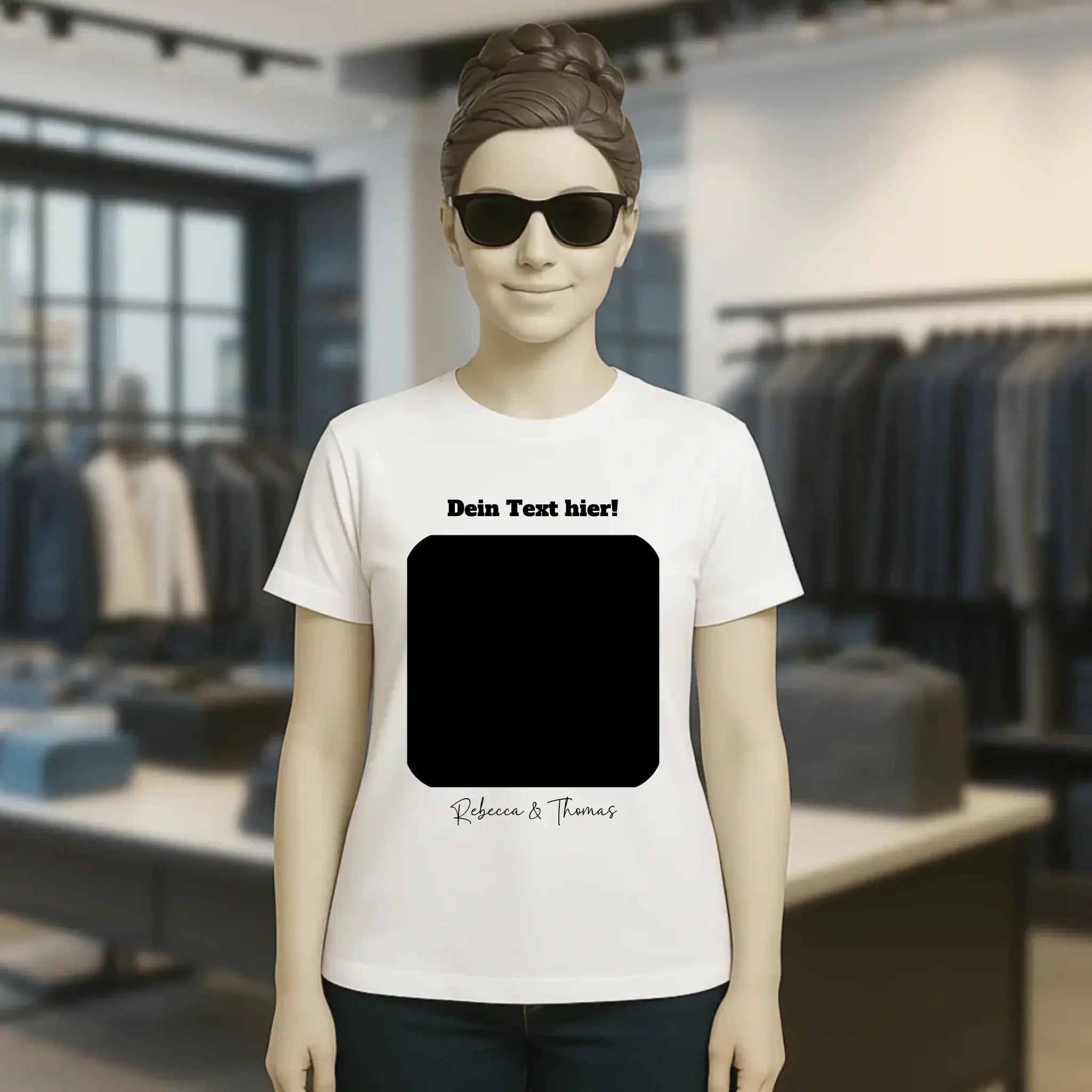 Dein Bild in viereckiger Form personalisierbar • Ladies Premium T-Shirt XS-2XL aus Bio-Baumwolle für Damen