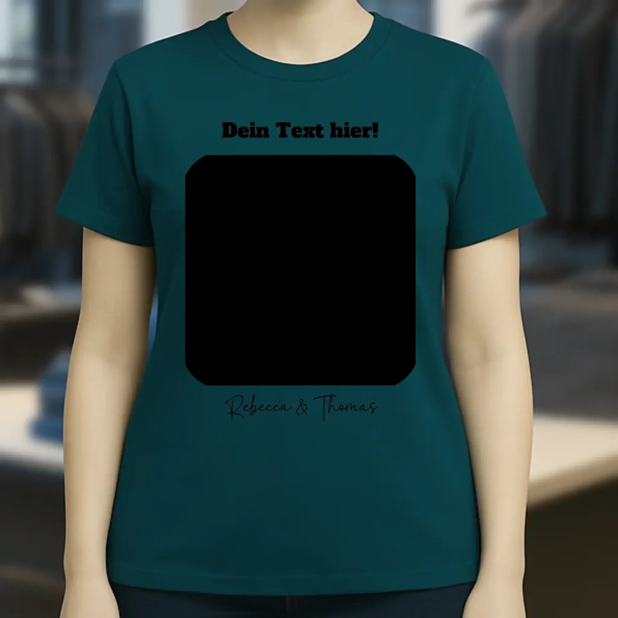 Dein Bild in viereckiger Form personalisierbar • Ladies Premium T-Shirt XS-2XL aus Bio-Baumwolle für Damen