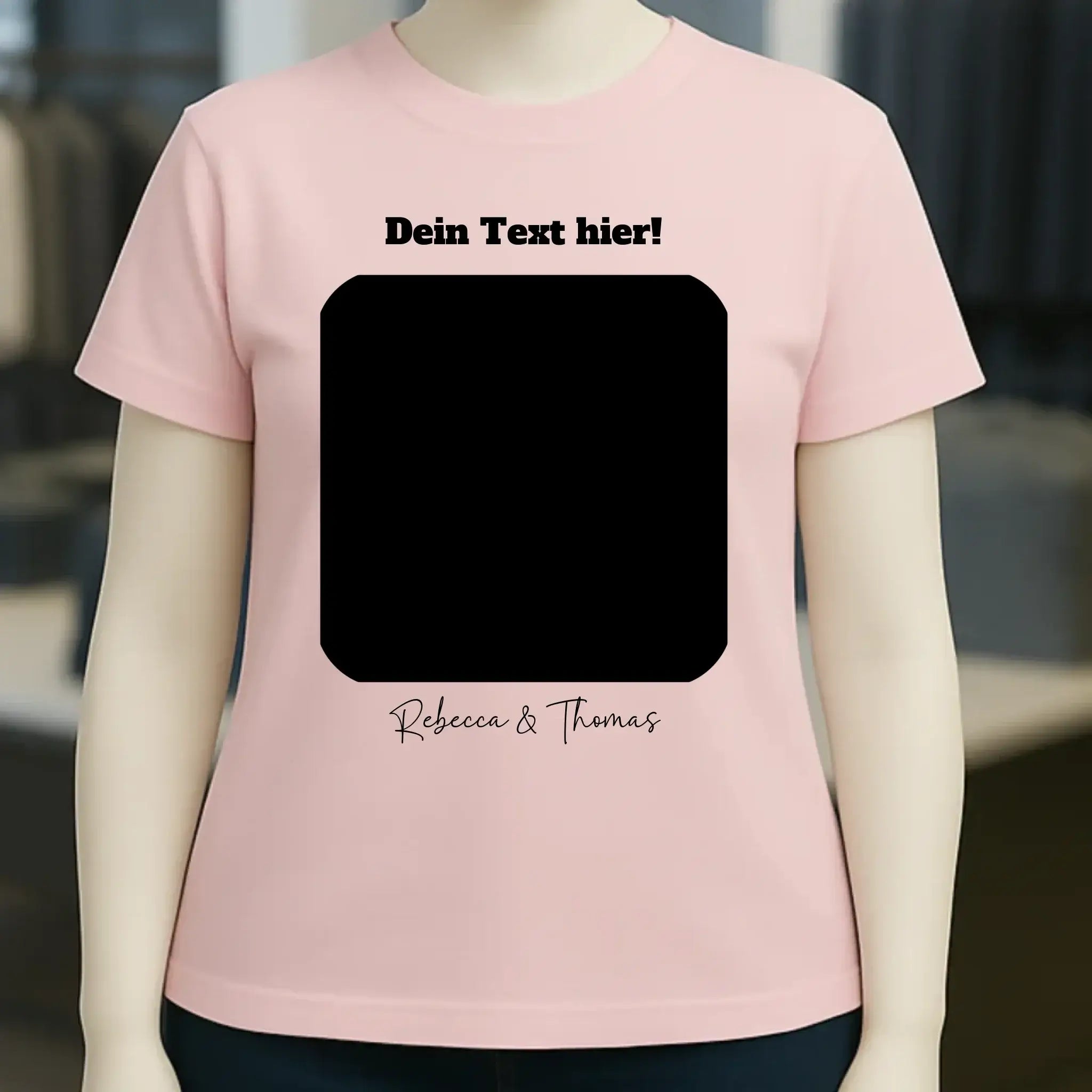 Dein Bild in viereckiger Form personalisierbar • Ladies Premium T-Shirt XS-2XL aus Bio-Baumwolle für Damen