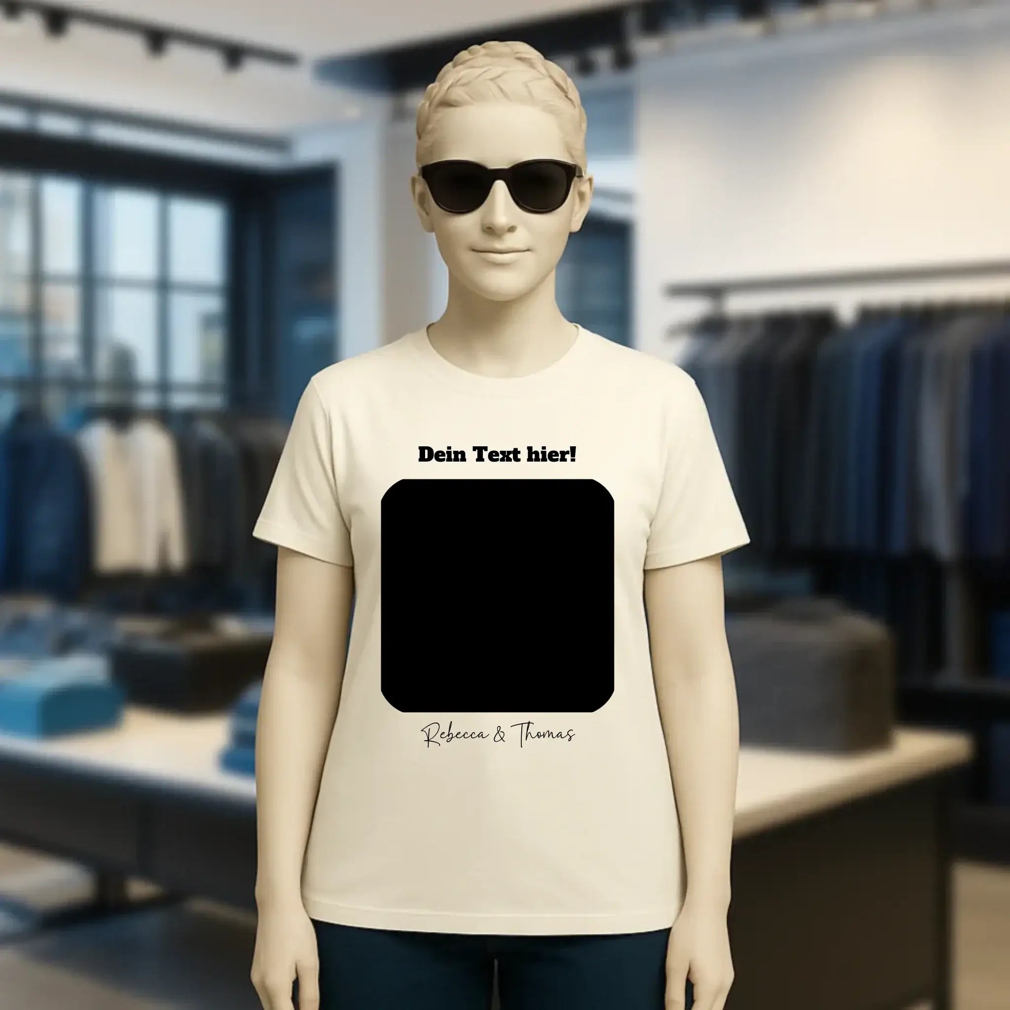 Dein Bild in viereckiger Form personalisierbar • Ladies Premium T-Shirt XS-2XL aus Bio-Baumwolle für Damen