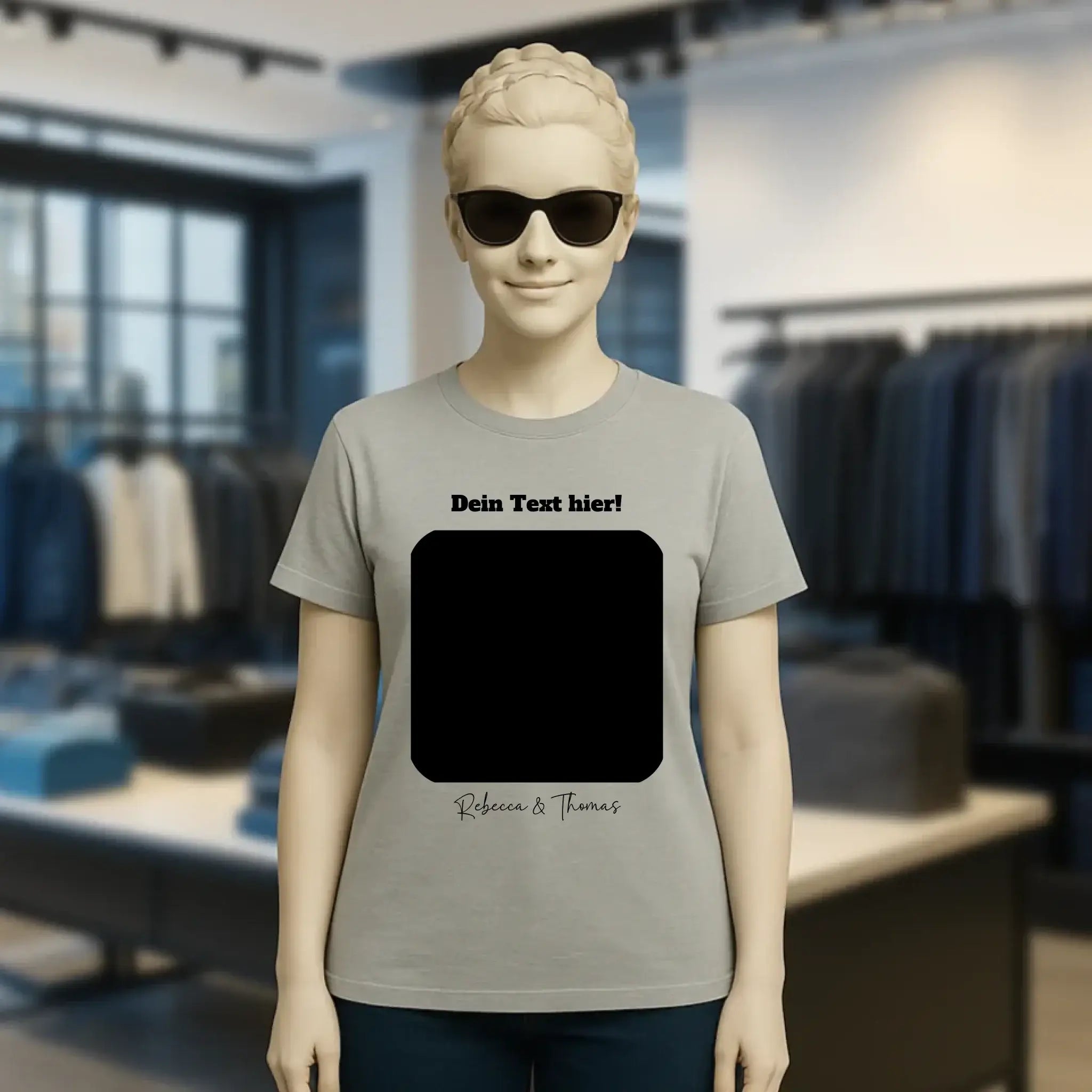 Dein Bild in viereckiger Form personalisierbar • Ladies Premium T-Shirt XS-2XL aus Bio-Baumwolle für Damen