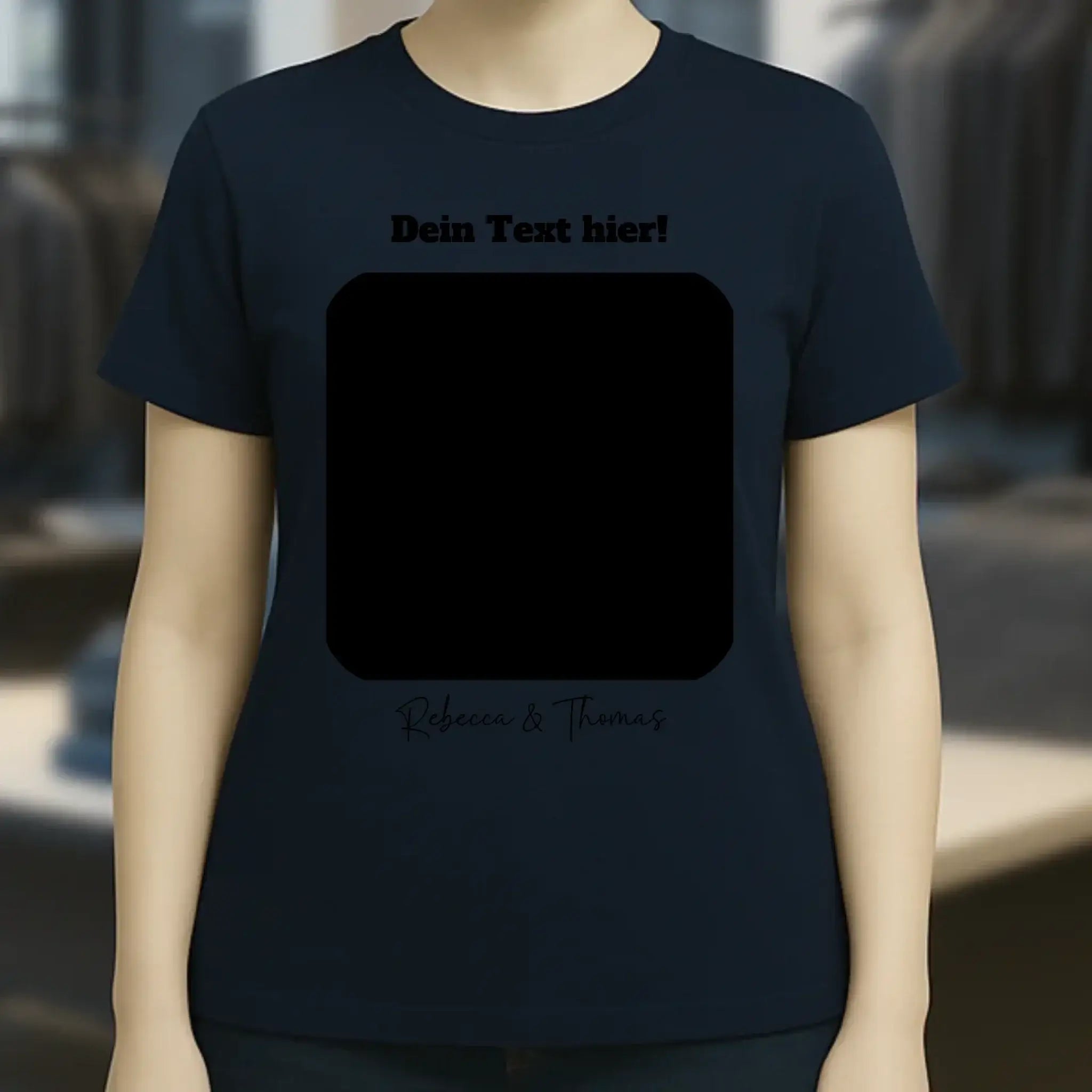Dein Bild in viereckiger Form personalisierbar • Ladies Premium T-Shirt XS-2XL aus Bio-Baumwolle für Damen