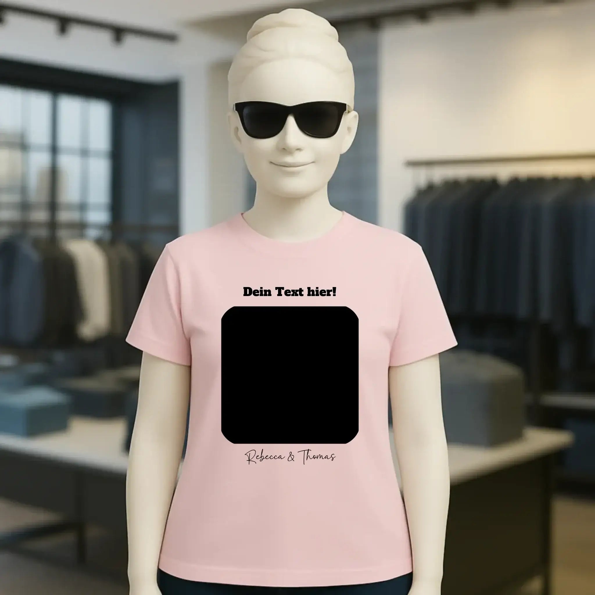 Dein Bild in viereckiger Form personalisierbar • Ladies Premium T-Shirt XS-2XL aus Bio-Baumwolle für Damen