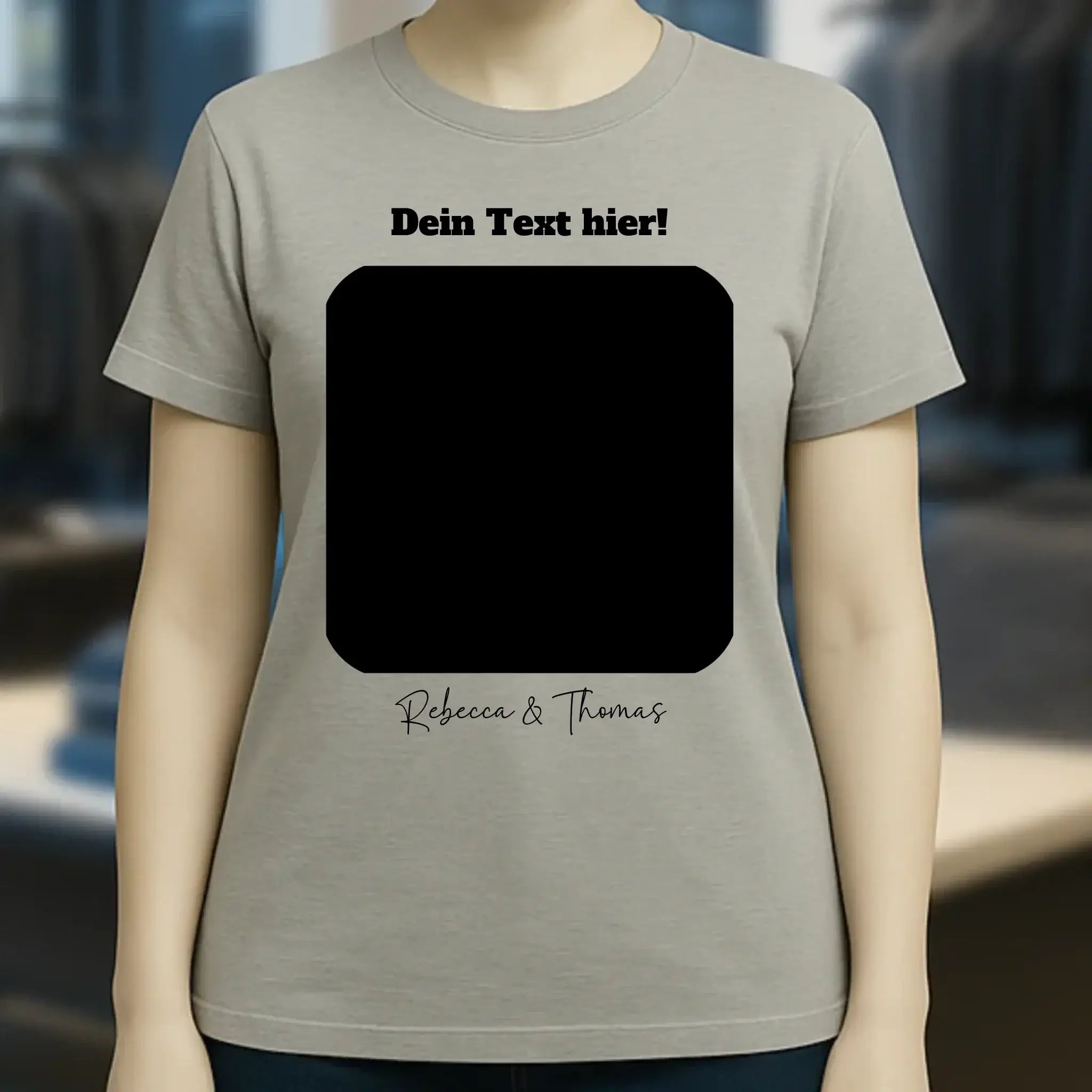 Dein Bild in viereckiger Form personalisierbar • Ladies Premium T-Shirt XS-2XL aus Bio-Baumwolle für Damen