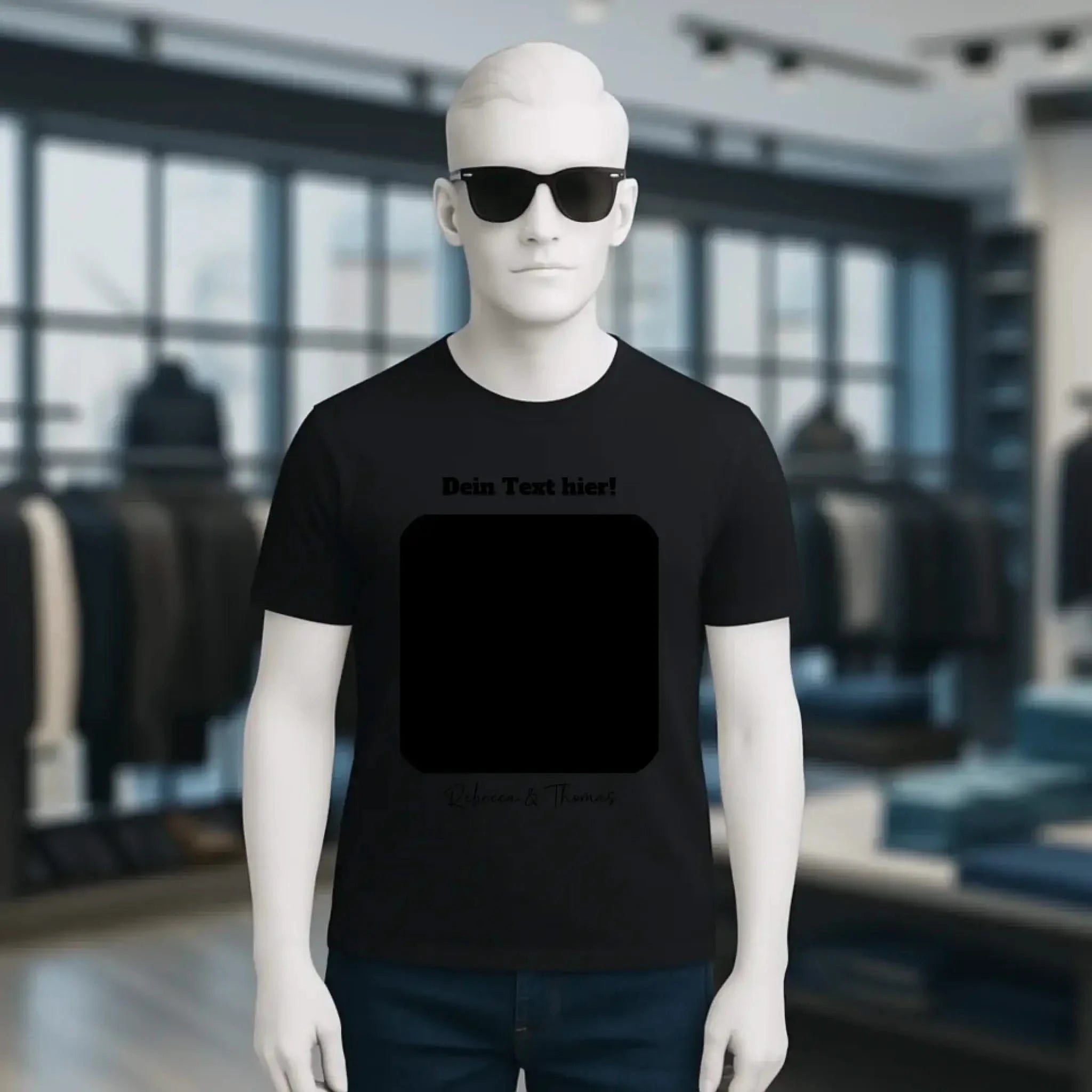 Dein Bild in viereckiger Form personalisierbar - Unisex Premium T-Shirt XS-5XL aus Bio-Baumwolle für Damen & Herren • Fotogeschenk • personalisiert