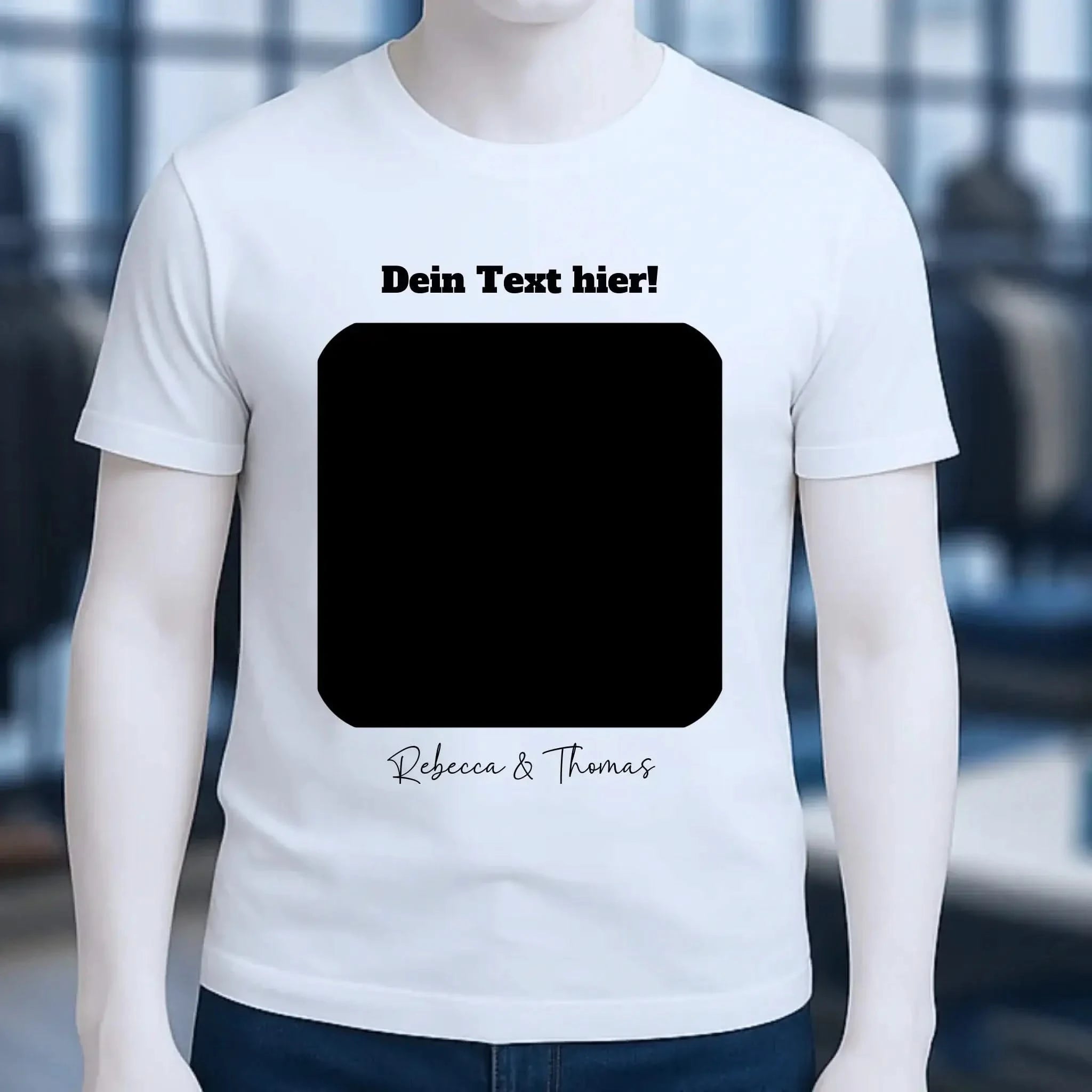 Dein Bild in viereckiger Form personalisierbar - Unisex Premium T-Shirt XS-5XL aus Bio-Baumwolle für Damen & Herren • Fotogeschenk • personalisiert