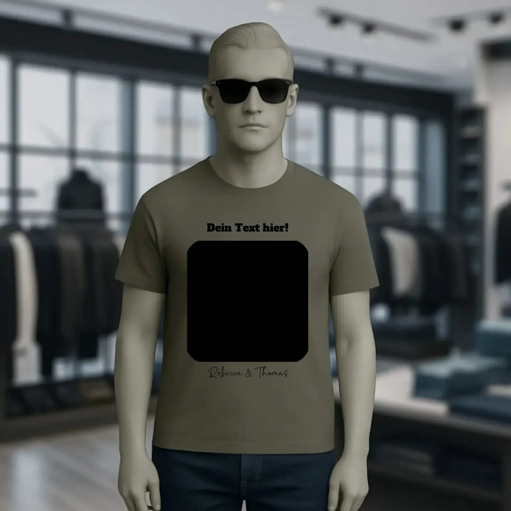 Dein Bild in viereckiger Form personalisierbar - Unisex Premium T-Shirt XS-5XL aus Bio-Baumwolle für Damen & Herren • Fotogeschenk • personalisiert