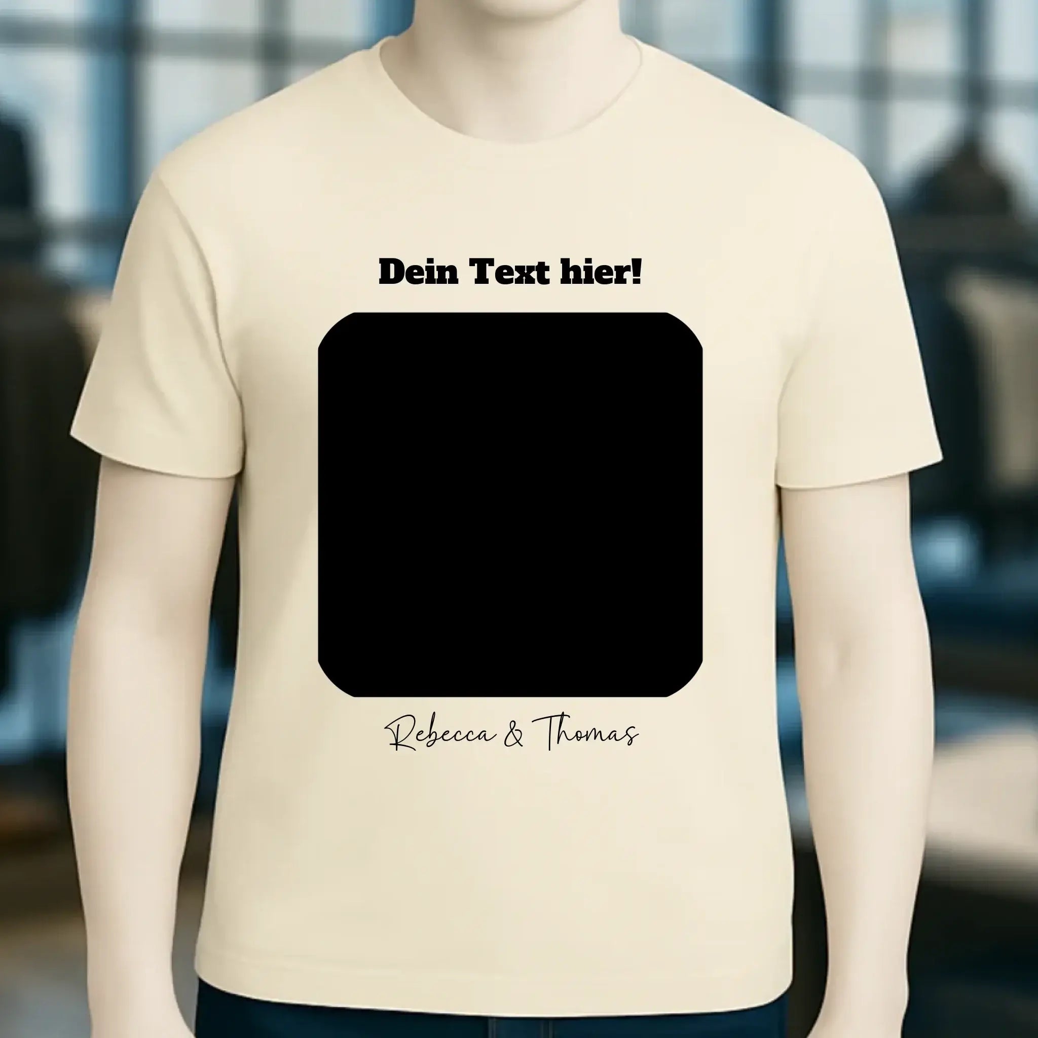 Dein Bild in viereckiger Form personalisierbar - Unisex Premium T-Shirt XS-5XL aus Bio-Baumwolle für Damen & Herren • Fotogeschenk • personalisiert