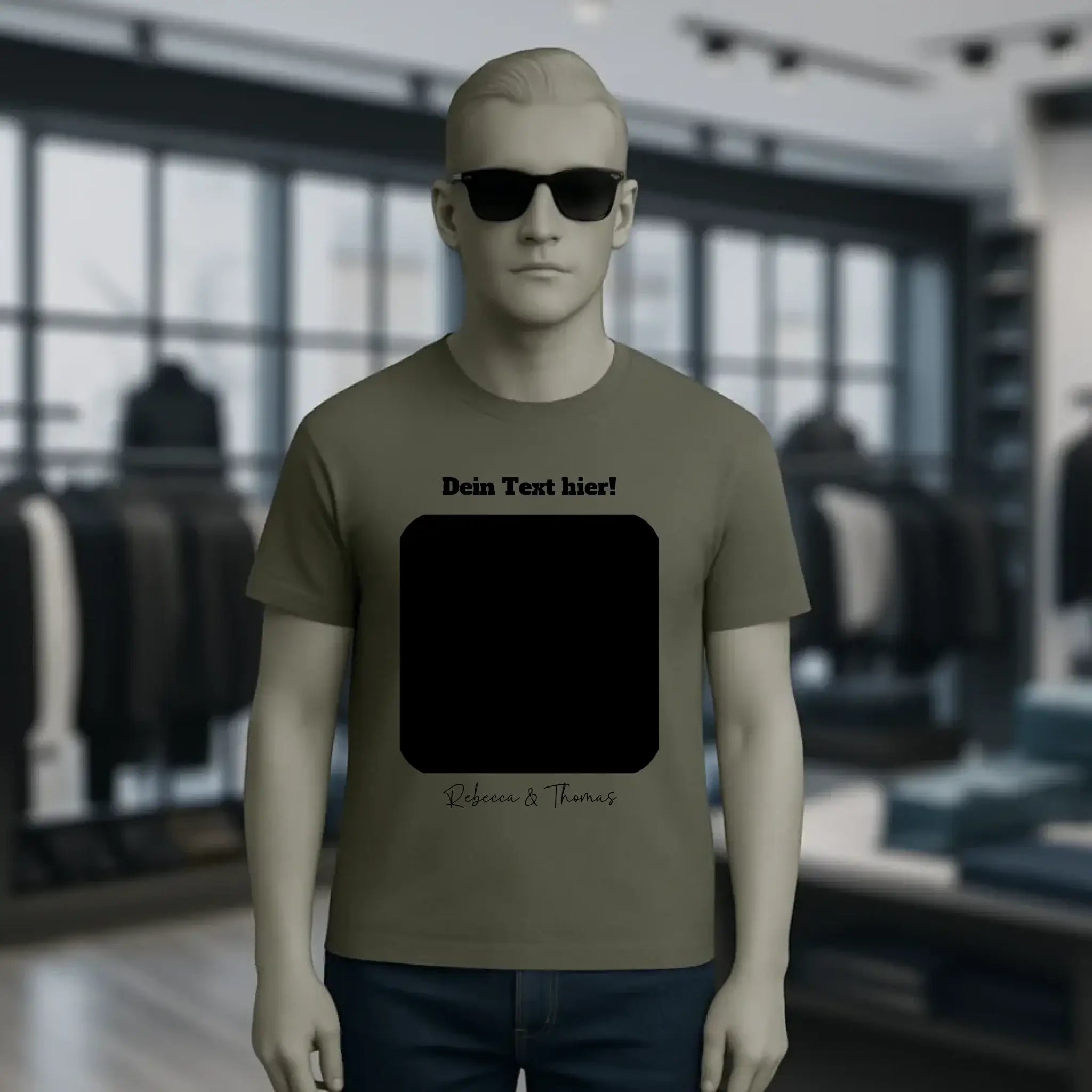 Dein Bild in viereckiger Form personalisierbar - Unisex Premium T-Shirt XS-5XL aus Bio-Baumwolle für Damen & Herren • Fotogeschenk • personalisiert