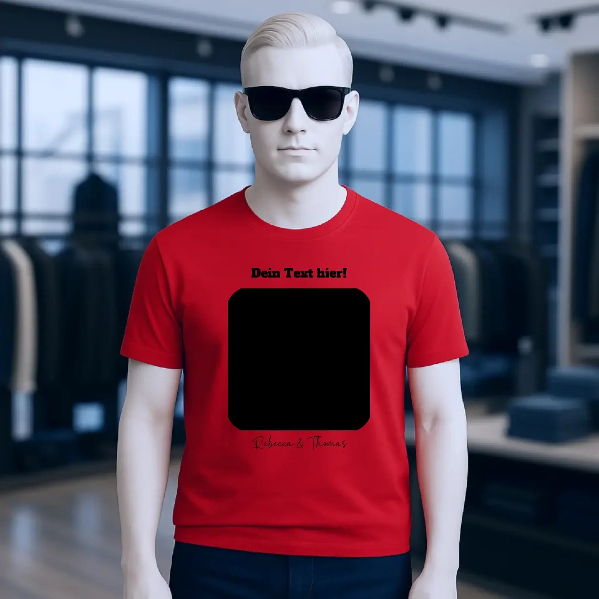 Dein Bild in viereckiger Form personalisierbar - Unisex Premium T-Shirt XS-5XL aus Bio-Baumwolle für Damen & Herren • Fotogeschenk • personalisiert