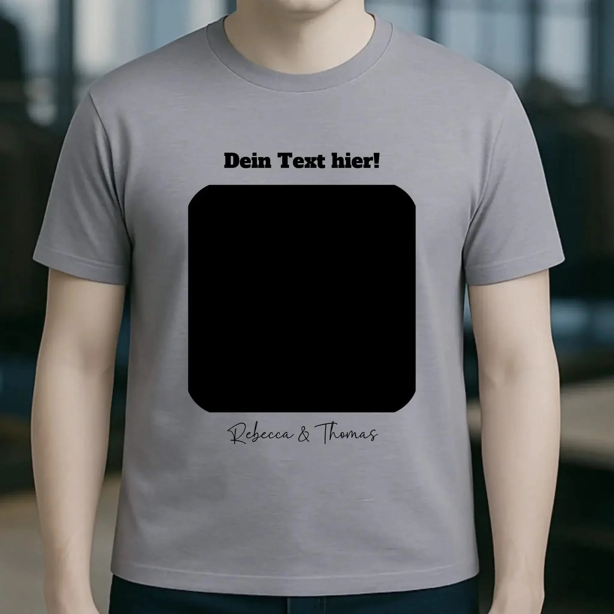 Dein Bild in viereckiger Form personalisierbar - Unisex Premium T-Shirt XS-5XL aus Bio-Baumwolle für Damen & Herren • Fotogeschenk • personalisiert