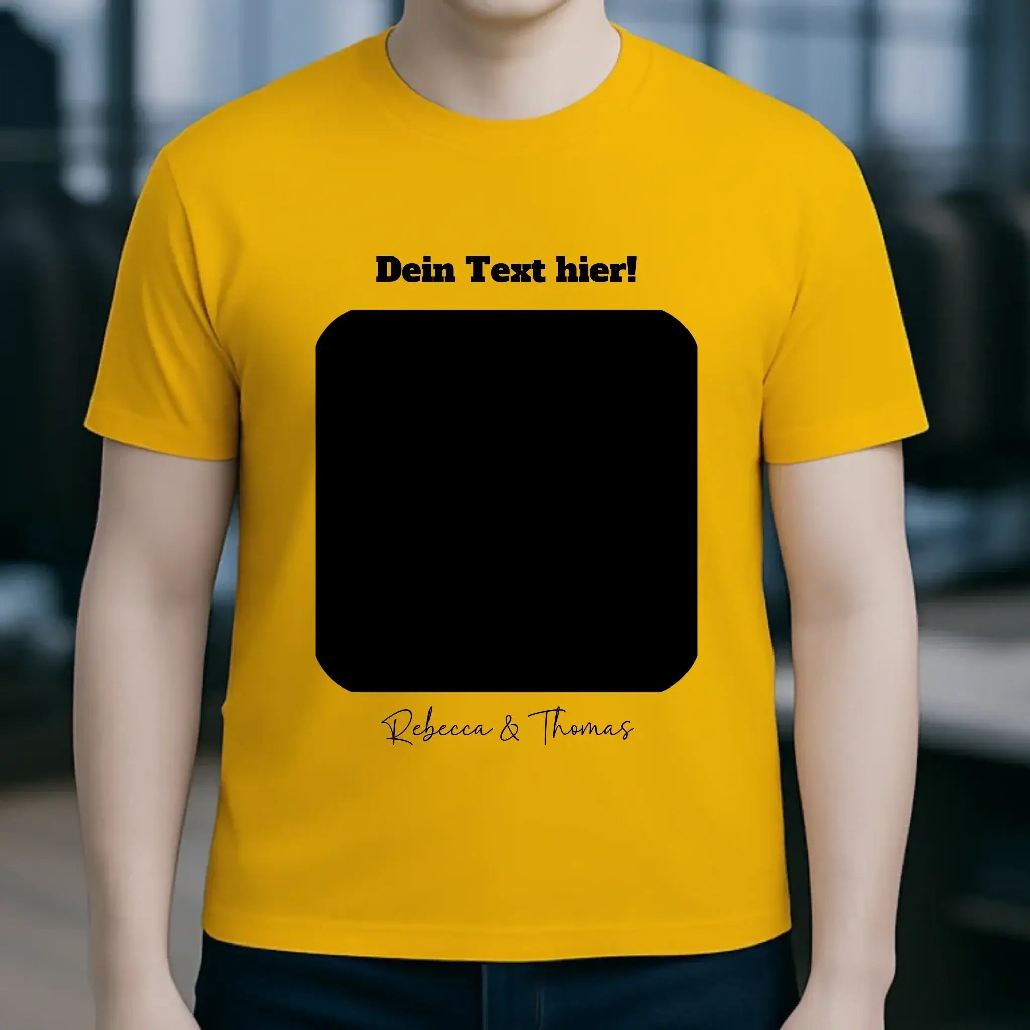 Dein Bild in viereckiger Form personalisierbar - Unisex Premium T-Shirt XS-5XL aus Bio-Baumwolle für Damen & Herren • Fotogeschenk • personalisiert