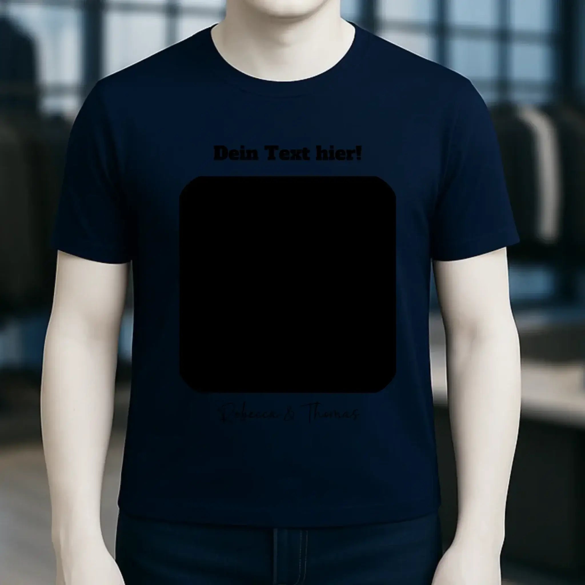 Dein Bild in viereckiger Form personalisierbar - Unisex Premium T-Shirt XS-5XL aus Bio-Baumwolle für Damen & Herren • Fotogeschenk • personalisiert