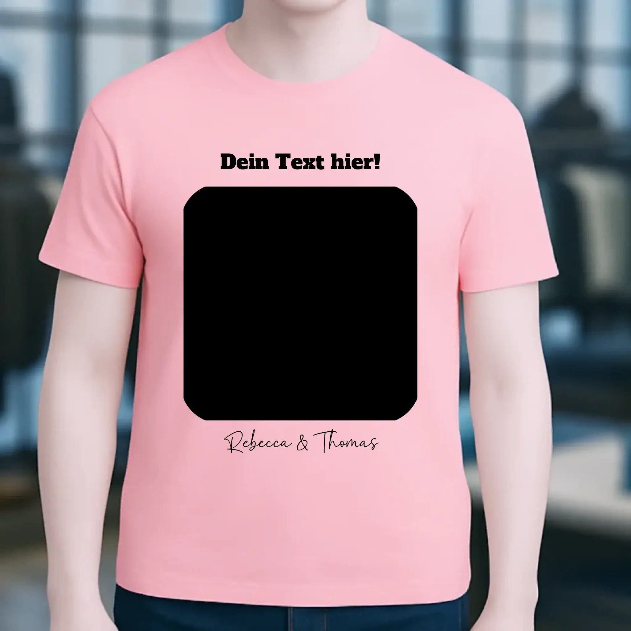 Dein Bild in viereckiger Form personalisierbar - Unisex Premium T-Shirt XS-5XL aus Bio-Baumwolle für Damen & Herren • Fotogeschenk • personalisiert