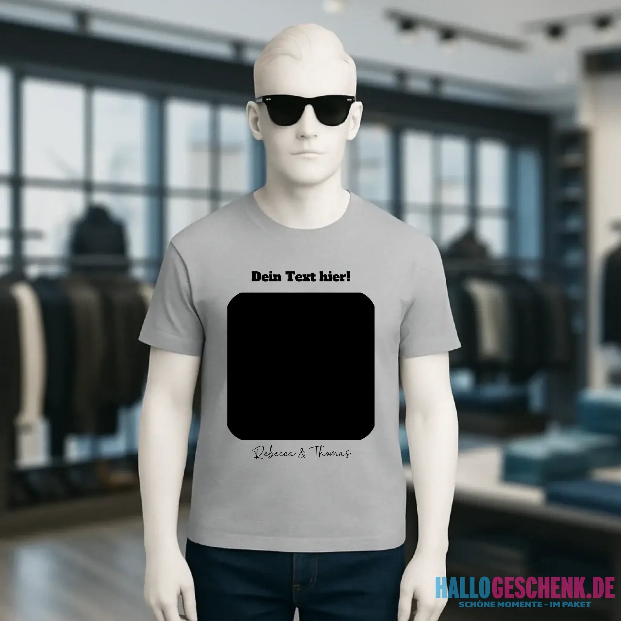Dein Bild in viereckiger Form personalisierbar - Unisex Premium T-Shirt XS-5XL aus Bio-Baumwolle für Damen & Herren • Fotogeschenk • personalisiert