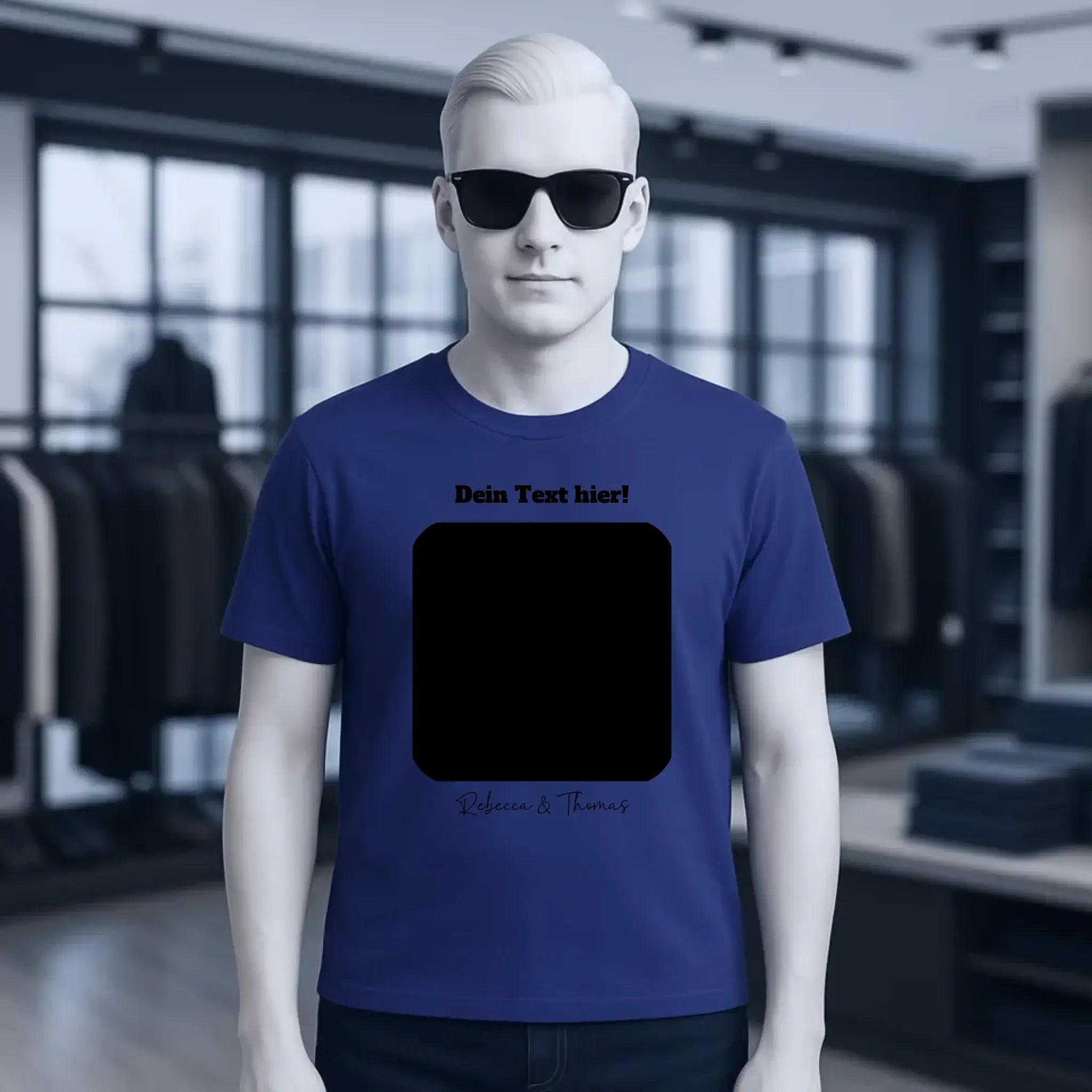 Dein Bild in viereckiger Form personalisierbar - Unisex Premium T-Shirt XS-5XL aus Bio-Baumwolle für Damen & Herren • Fotogeschenk • personalisiert