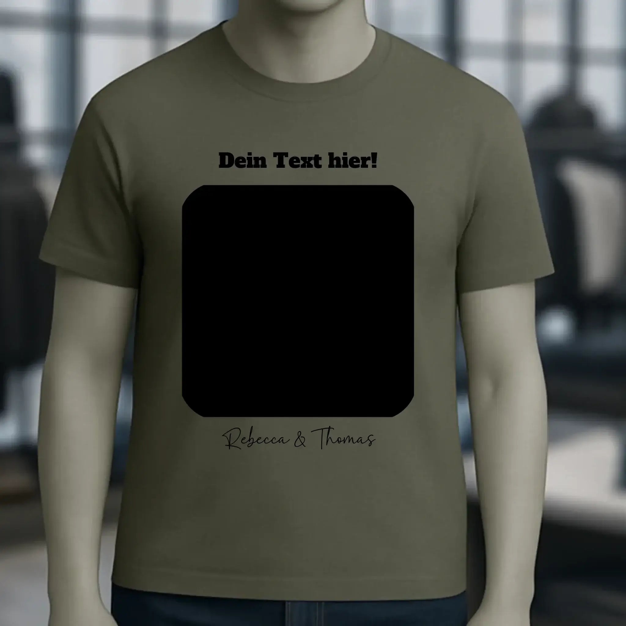 Dein Bild in viereckiger Form personalisierbar - Unisex Premium T-Shirt XS-5XL aus Bio-Baumwolle für Damen & Herren • Fotogeschenk • personalisiert