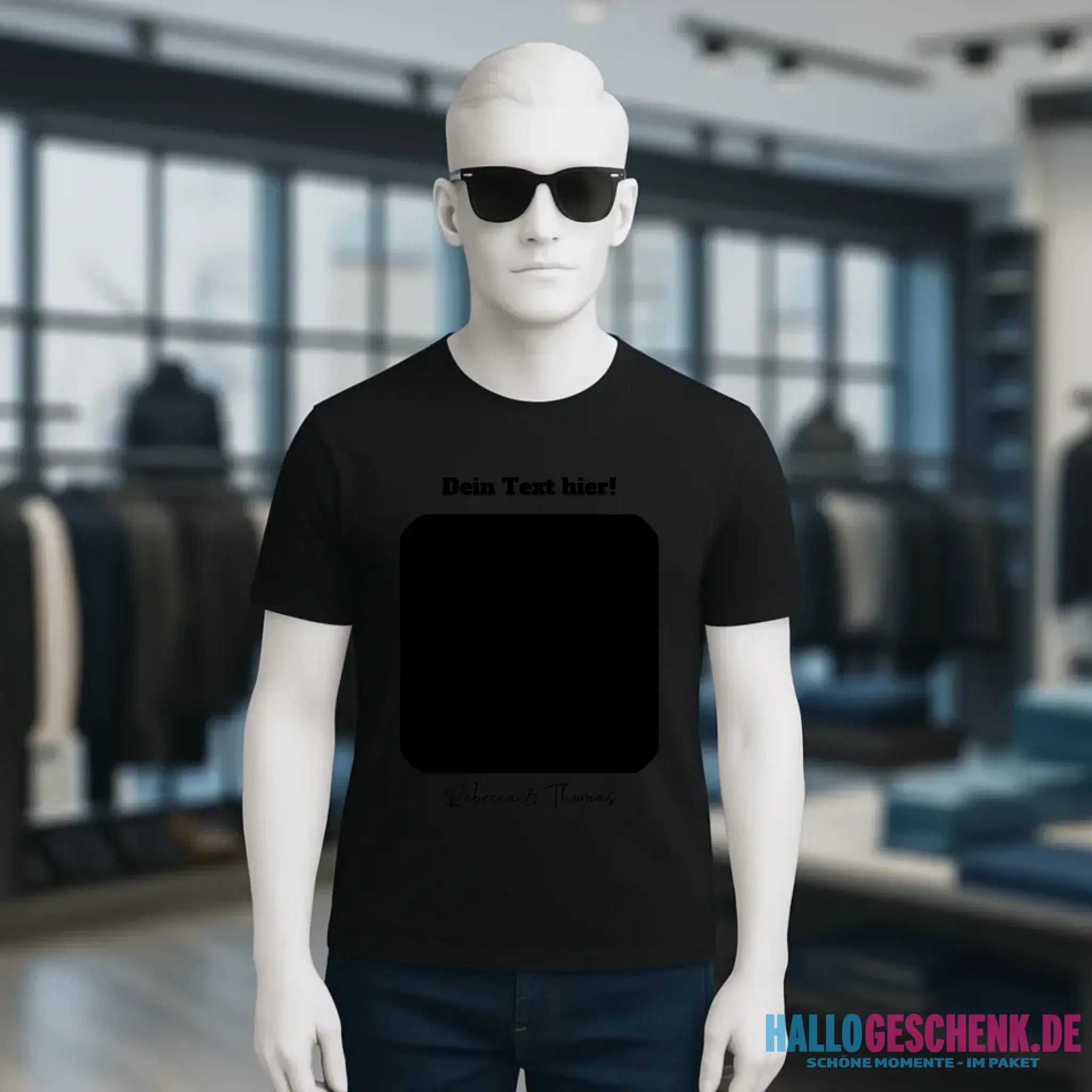 Dein Bild in viereckiger Form personalisierbar - Unisex Premium T-Shirt XS-5XL aus Bio-Baumwolle für Damen & Herren • Fotogeschenk • personalisiert