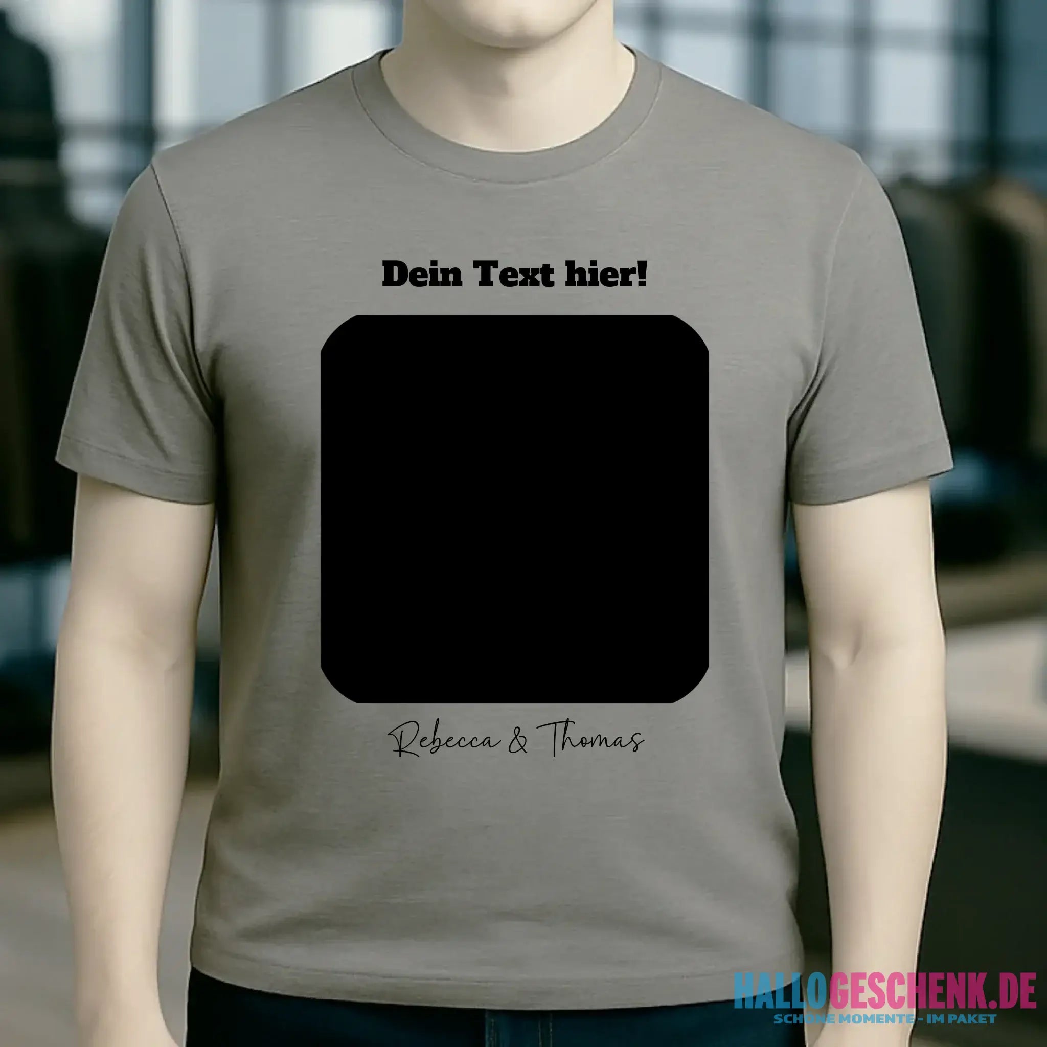 Dein Bild in viereckiger Form personalisierbar - Unisex Premium T-Shirt XS-5XL aus Bio-Baumwolle für Damen & Herren • Fotogeschenk • personalisiert