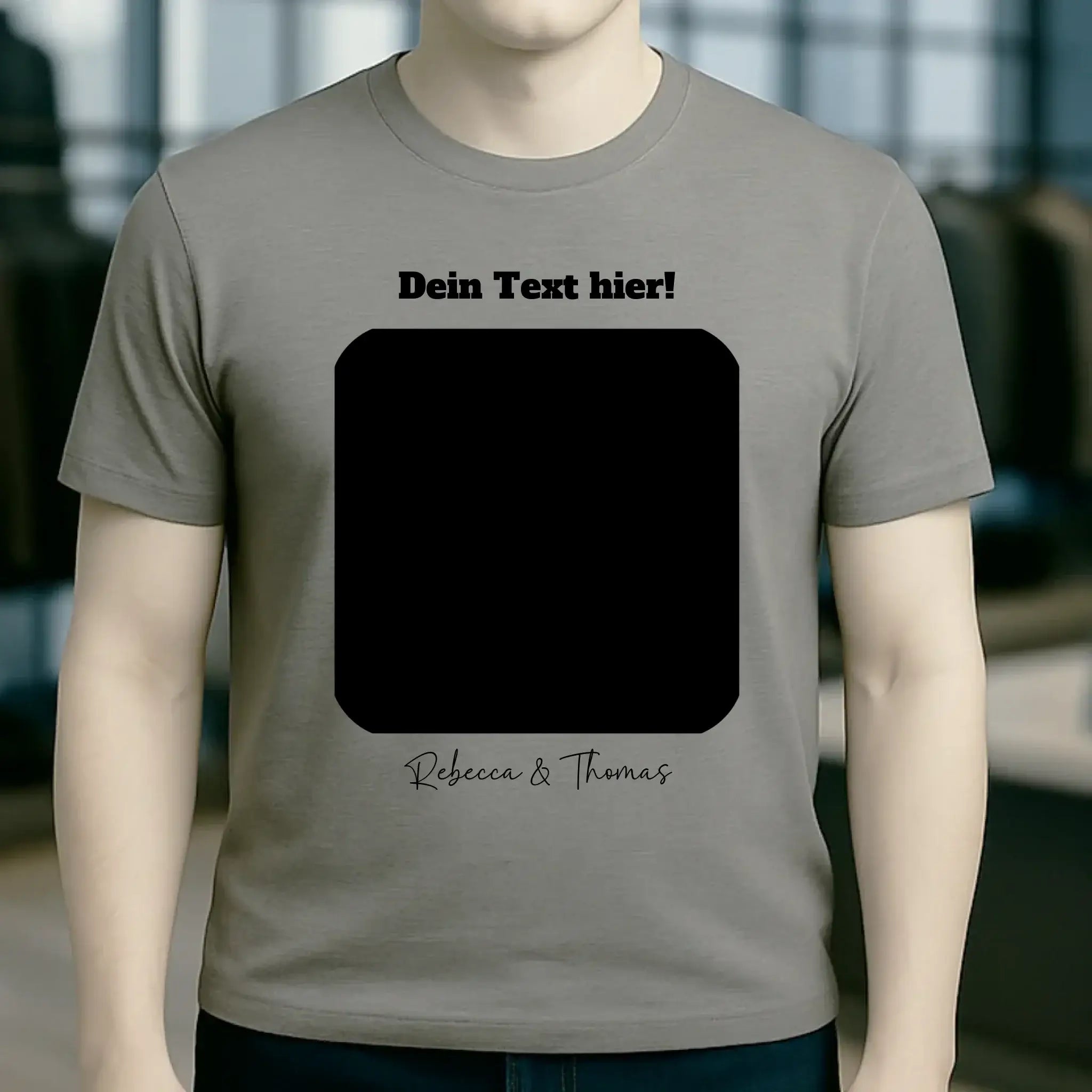 Dein Bild in viereckiger Form personalisierbar - Unisex Premium T-Shirt XS-5XL aus Bio-Baumwolle für Damen & Herren • Fotogeschenk • personalisiert