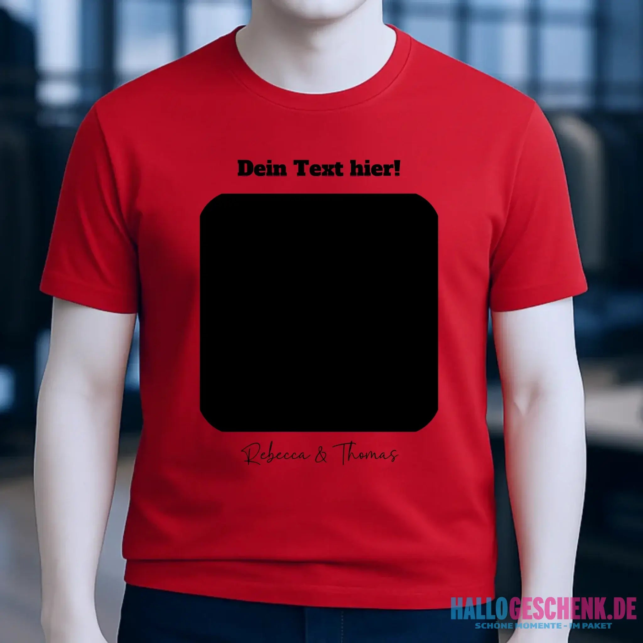 Dein Bild in viereckiger Form personalisierbar - Unisex Premium T-Shirt XS-5XL aus Bio-Baumwolle für Damen & Herren • Fotogeschenk • personalisiert