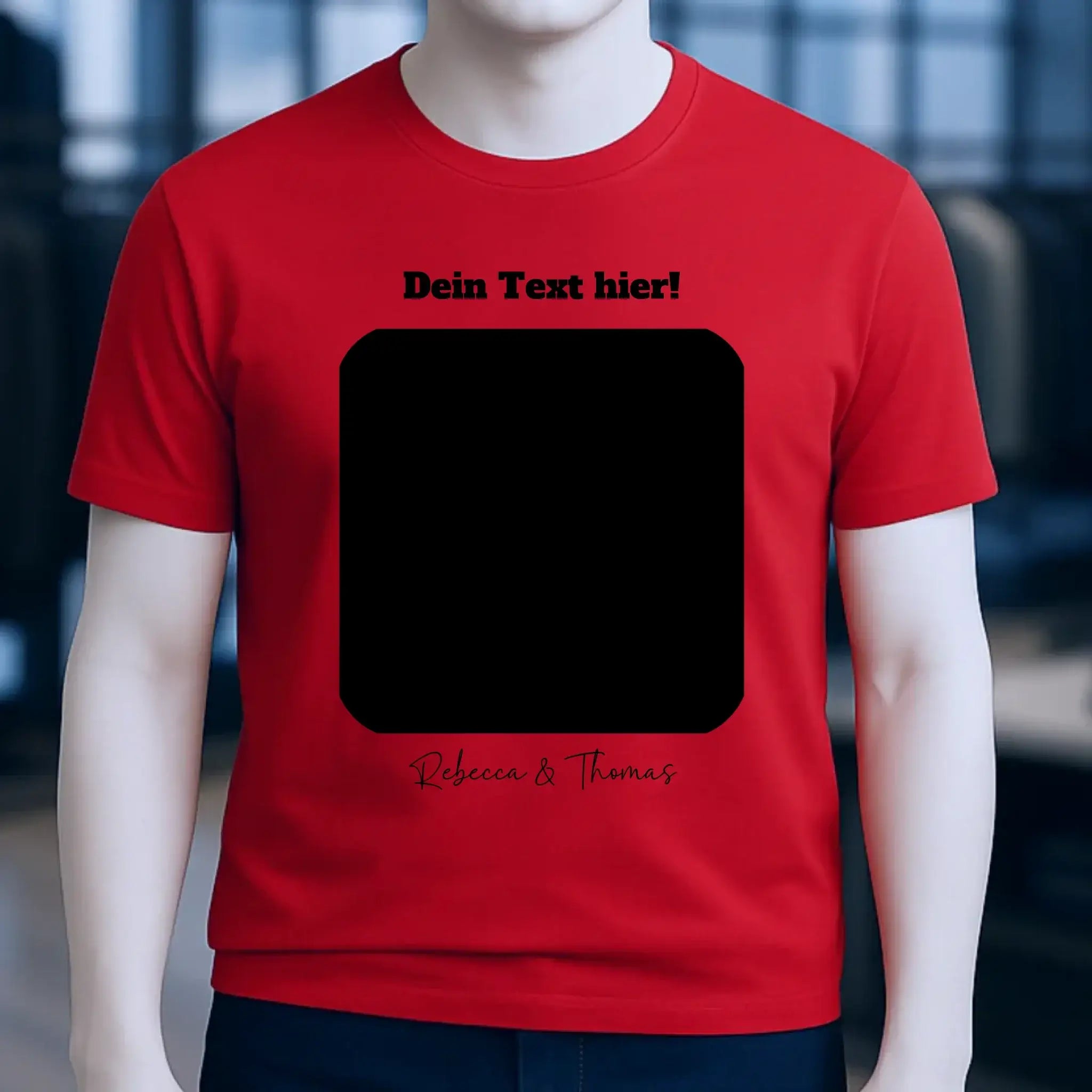 Dein Bild in viereckiger Form personalisierbar - Unisex Premium T-Shirt XS-5XL aus Bio-Baumwolle für Damen & Herren • Fotogeschenk • personalisiert