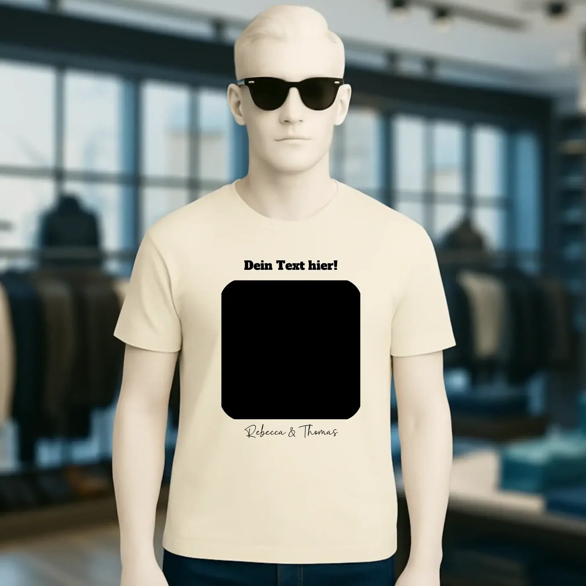 Dein Bild in viereckiger Form personalisierbar - Unisex Premium T-Shirt XS-5XL aus Bio-Baumwolle für Damen & Herren • Fotogeschenk • personalisiert