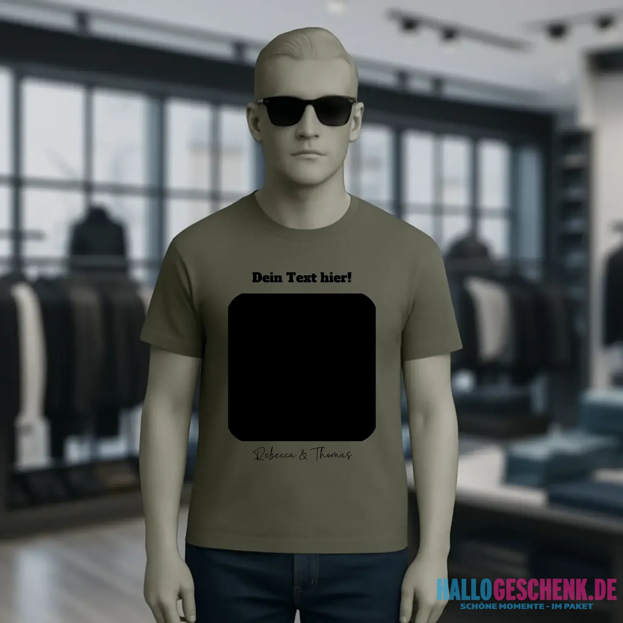 Dein Bild in viereckiger Form personalisierbar - Unisex Premium T-Shirt XS-5XL aus Bio-Baumwolle für Damen & Herren • Fotogeschenk • personalisiert