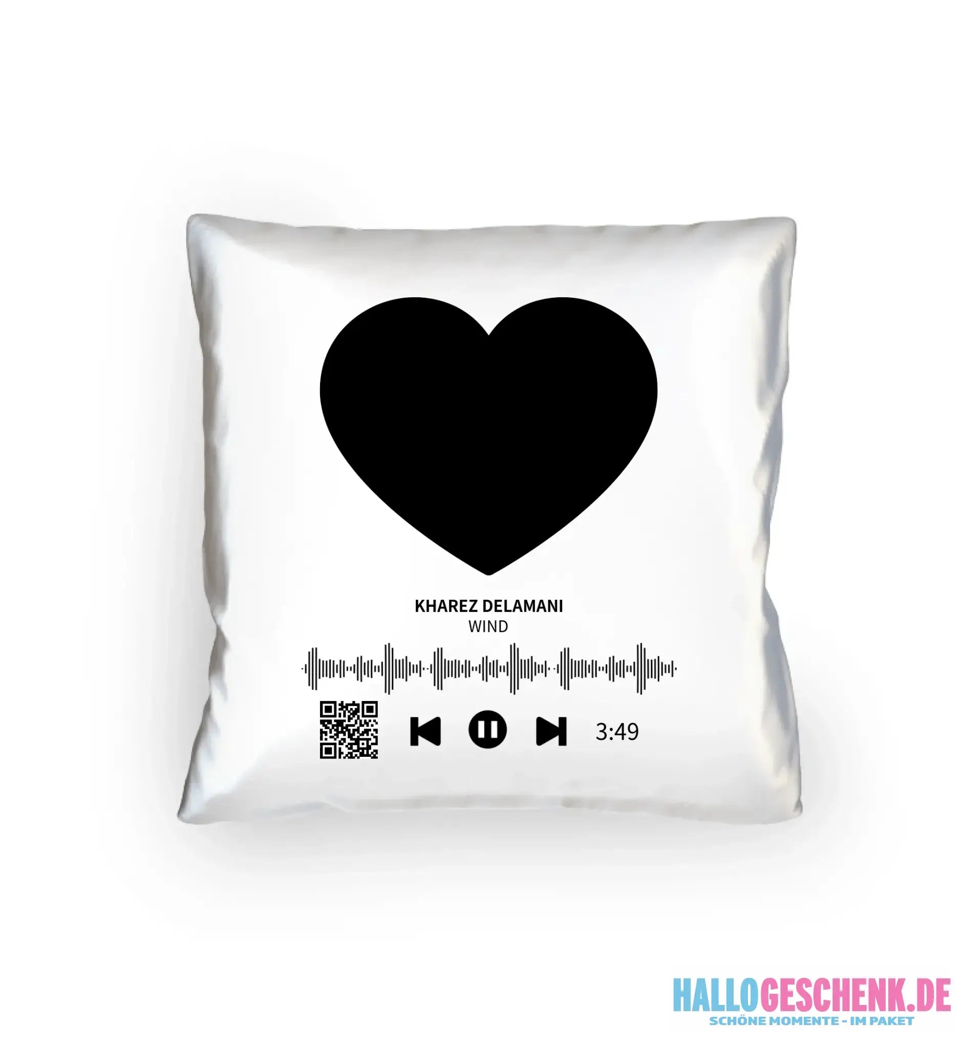 Dein Bild mit Spotify QR Code • Kissen 40x40 cm • personalisiert