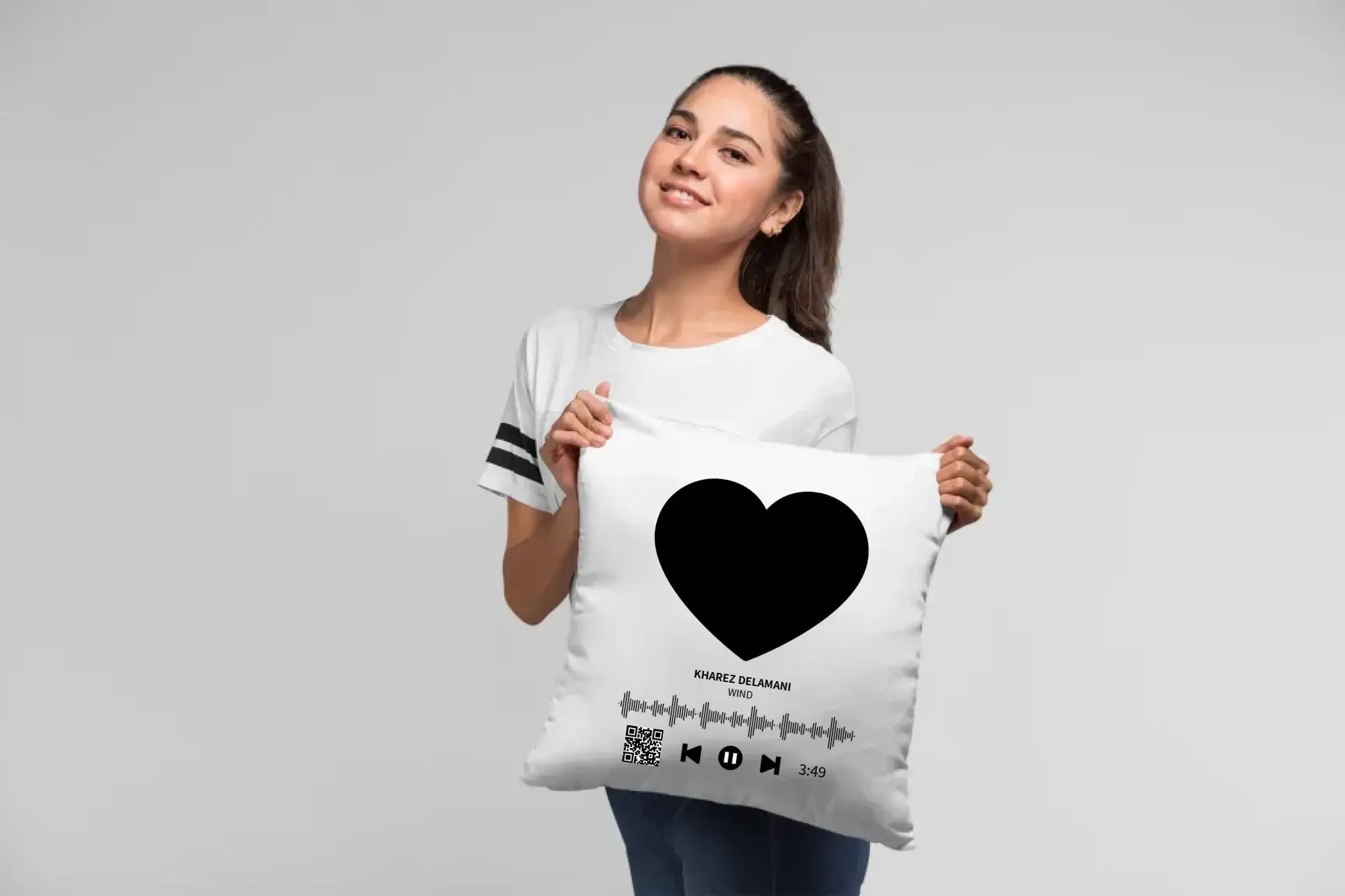 Dein Bild mit Spotify QR Code • Kissen 40x40 cm • personalisiert