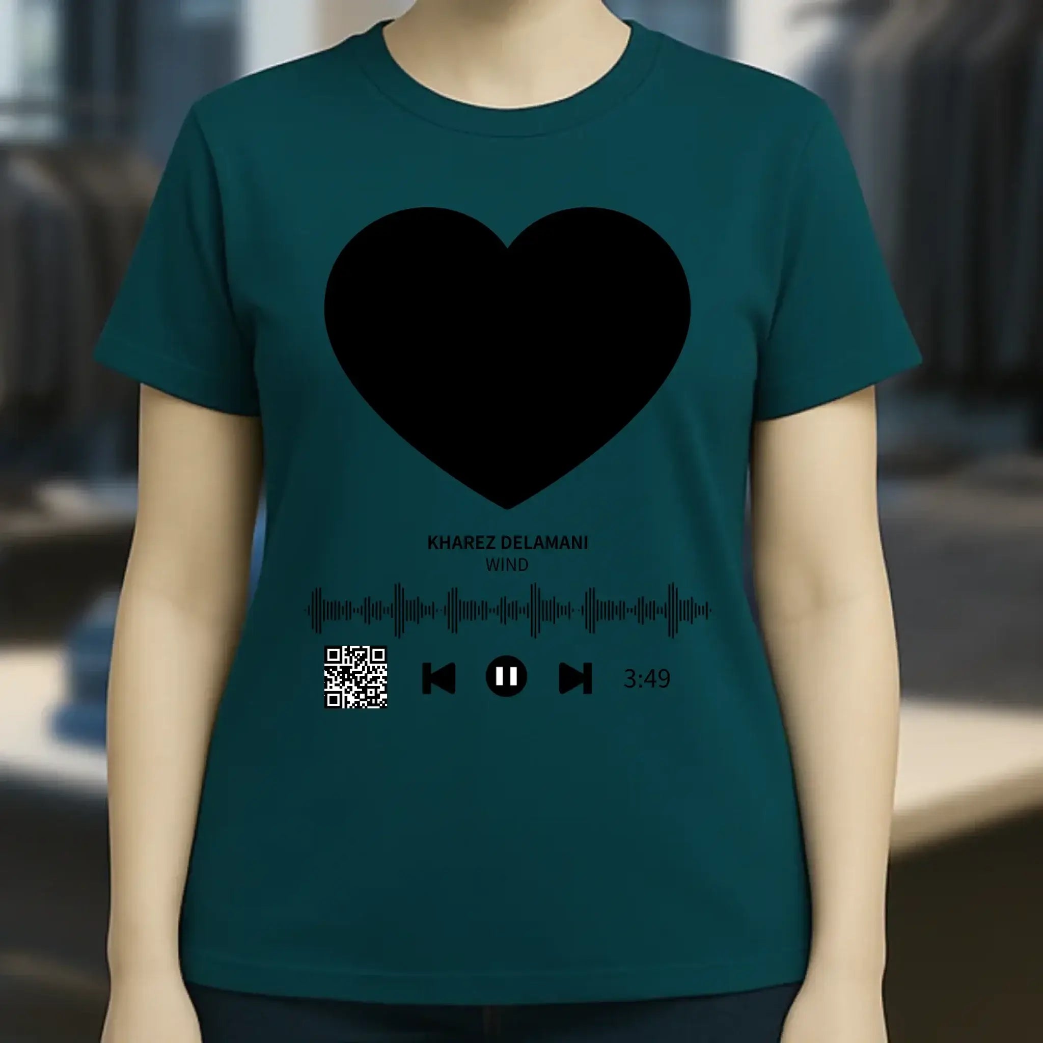 Dein Bild mit Spotify QR Code • Ladies Premium T-Shirt XS-2XL aus Bio-Baumwolle für Damen • Exklusivdesign • personalisiert