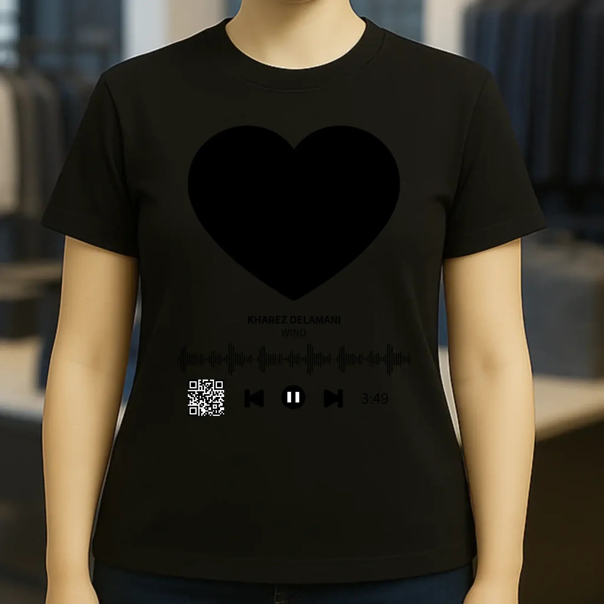 Dein Bild mit Spotify QR Code • Ladies Premium T-Shirt XS-2XL aus Bio-Baumwolle für Damen • Exklusivdesign • personalisiert