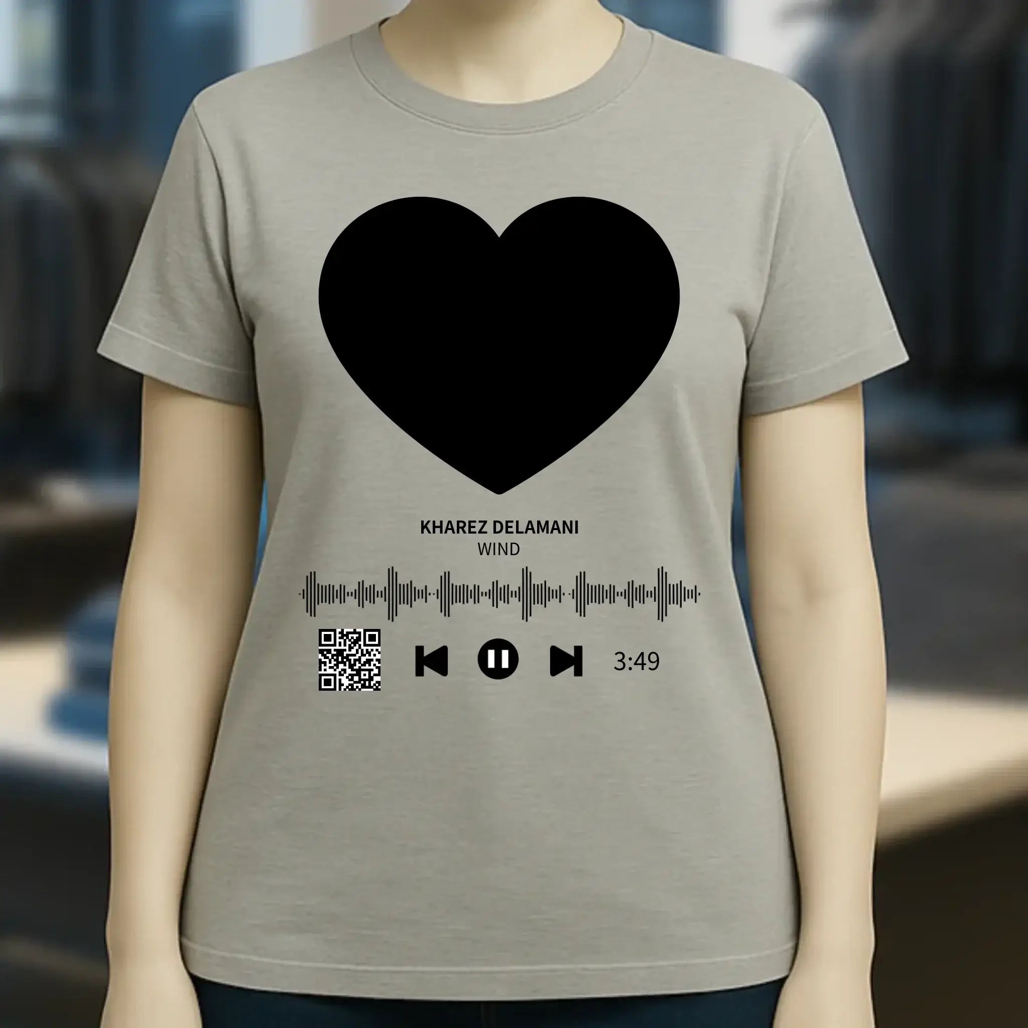 Dein Bild mit Spotify QR Code • Ladies Premium T-Shirt XS-2XL aus Bio-Baumwolle für Damen • Exklusivdesign • personalisiert