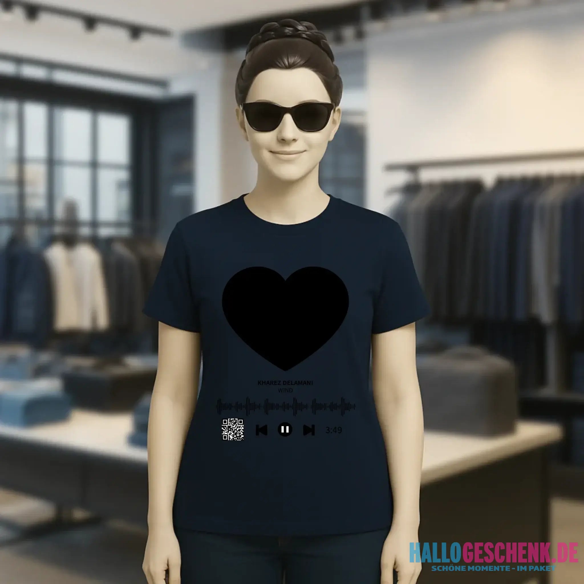 Dein Bild mit Spotify QR Code • Ladies Premium T-Shirt XS-2XL aus Bio-Baumwolle für Damen • Exklusivdesign • personalisiert