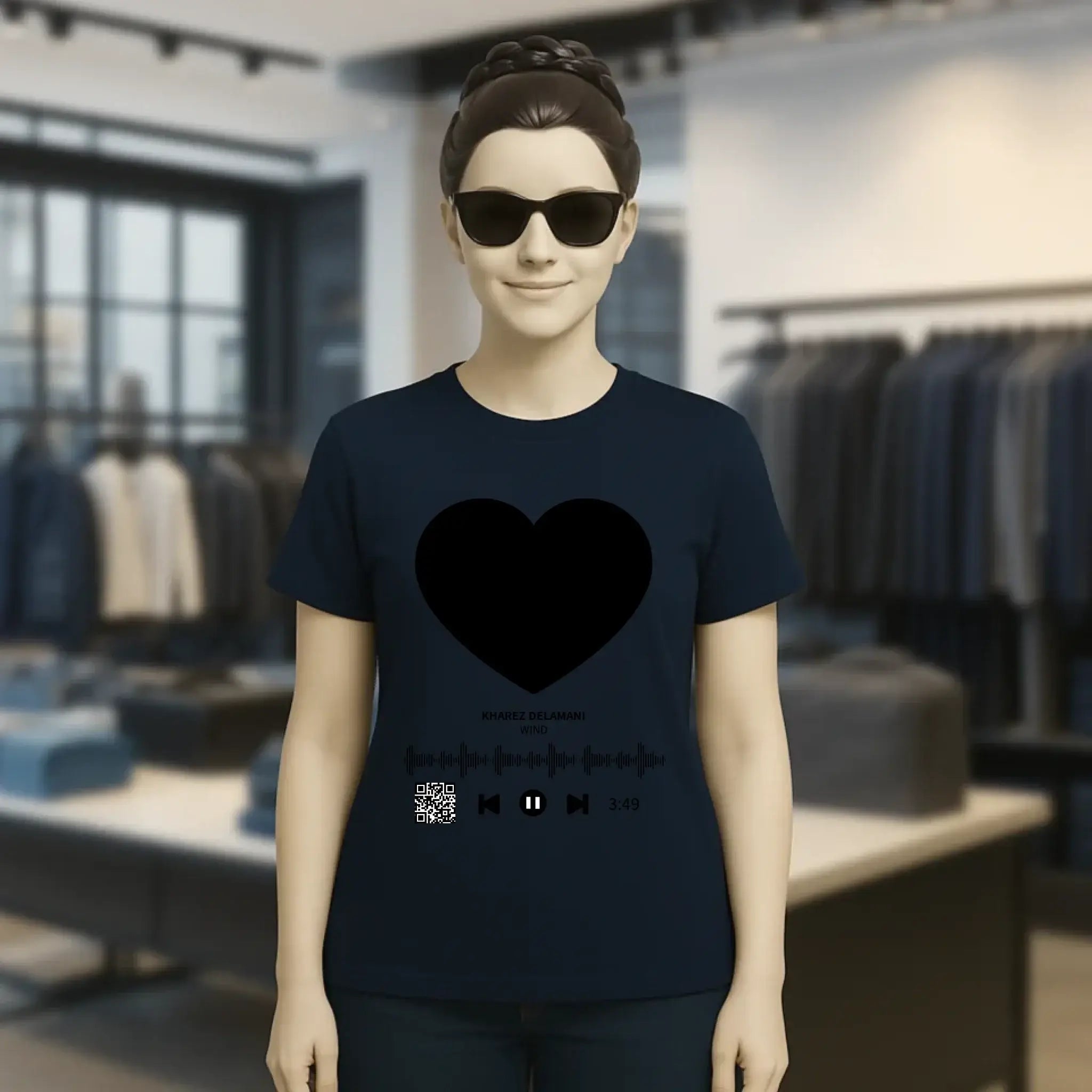 Dein Bild mit Spotify QR Code • Ladies Premium T-Shirt XS-2XL aus Bio-Baumwolle für Damen • Exklusivdesign • personalisiert