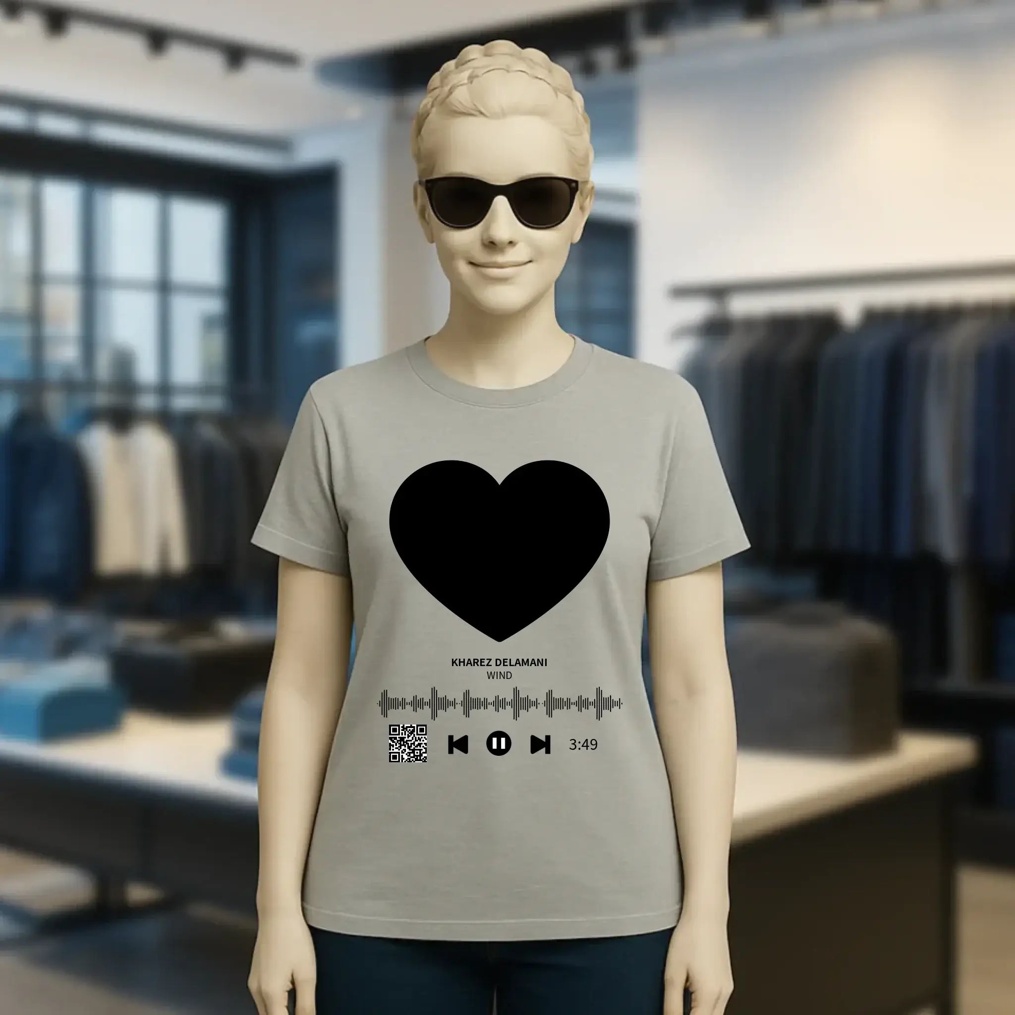 Dein Bild mit Spotify QR Code • Ladies Premium T-Shirt XS-2XL aus Bio-Baumwolle für Damen • Exklusivdesign • personalisiert