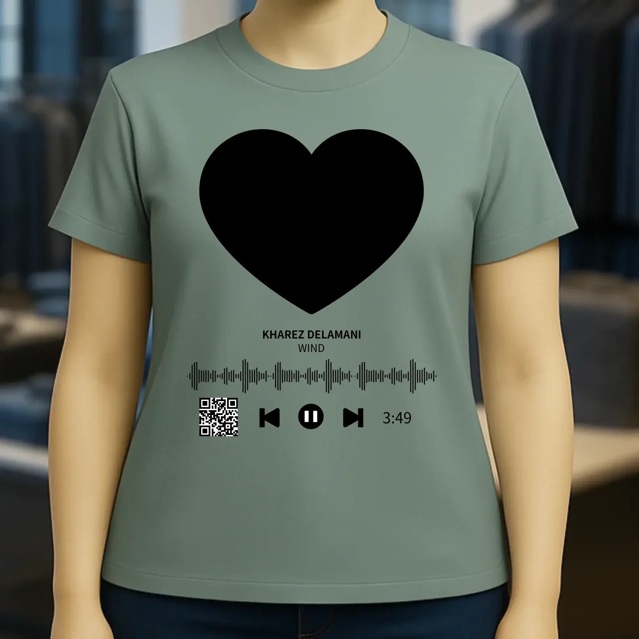 Dein Bild mit Spotify QR Code • Ladies Premium T-Shirt XS-2XL aus Bio-Baumwolle für Damen • Exklusivdesign • personalisiert