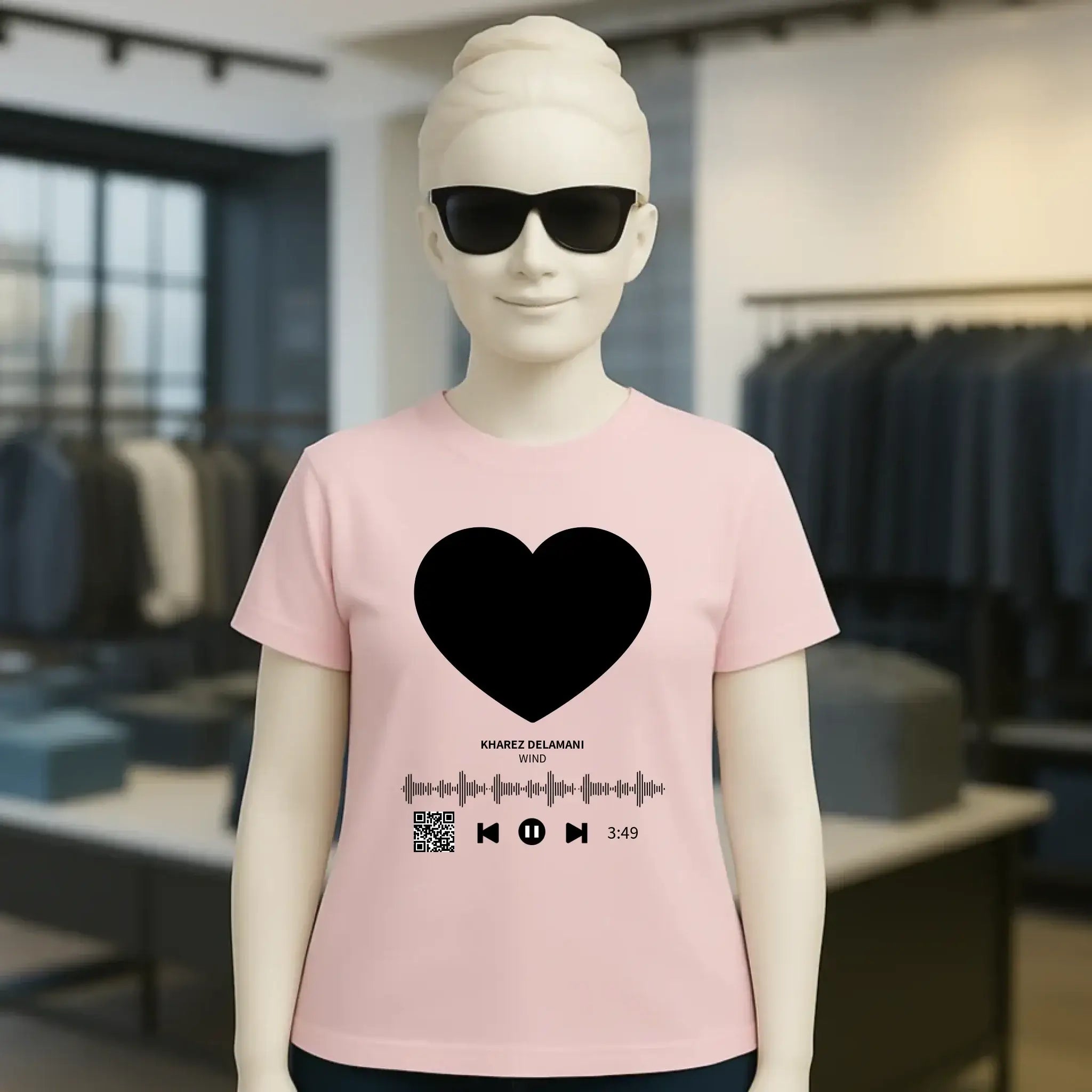 Dein Bild mit Spotify QR Code • Ladies Premium T-Shirt XS-2XL aus Bio-Baumwolle für Damen • Exklusivdesign • personalisiert