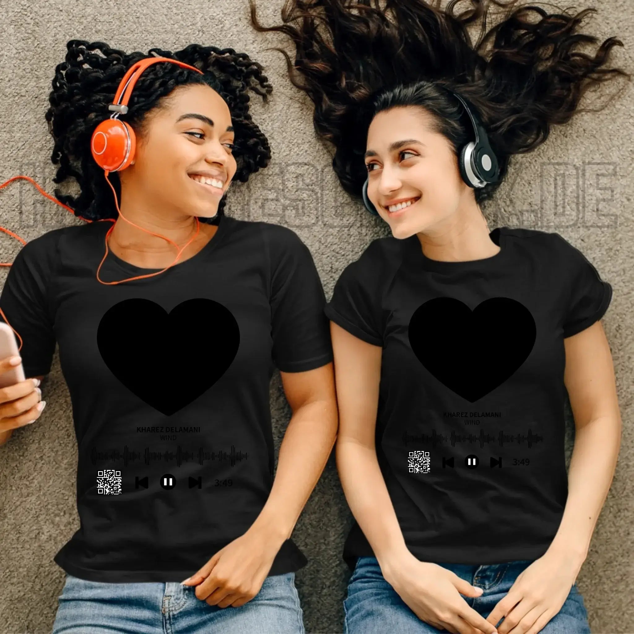 Dein Bild mit Spotify QR Code • Ladies Premium T-Shirt XS-2XL aus Bio-Baumwolle für Damen • Exklusivdesign • personalisiert