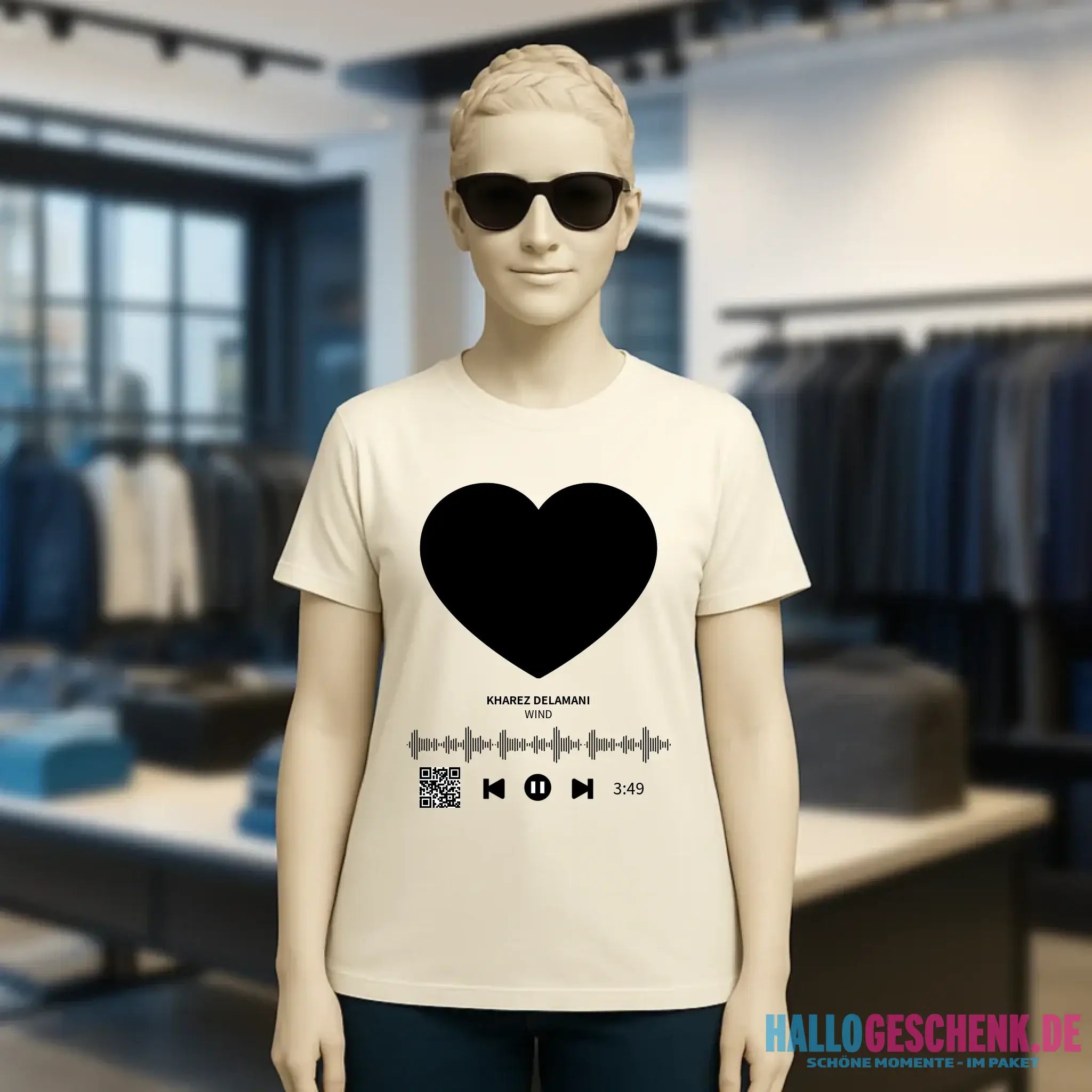 Dein Bild mit Spotify QR Code • Ladies Premium T-Shirt XS-2XL aus Bio-Baumwolle für Damen • Exklusivdesign • personalisiert