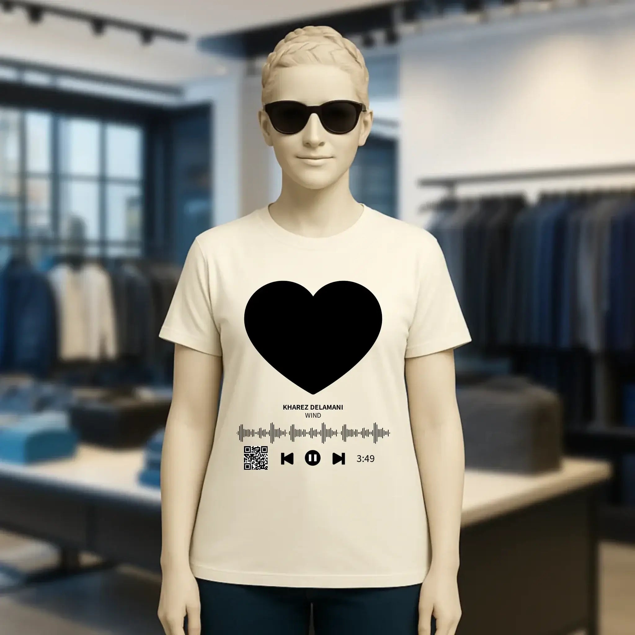 Dein Bild mit Spotify QR Code • Ladies Premium T-Shirt XS-2XL aus Bio-Baumwolle für Damen • Exklusivdesign • personalisiert