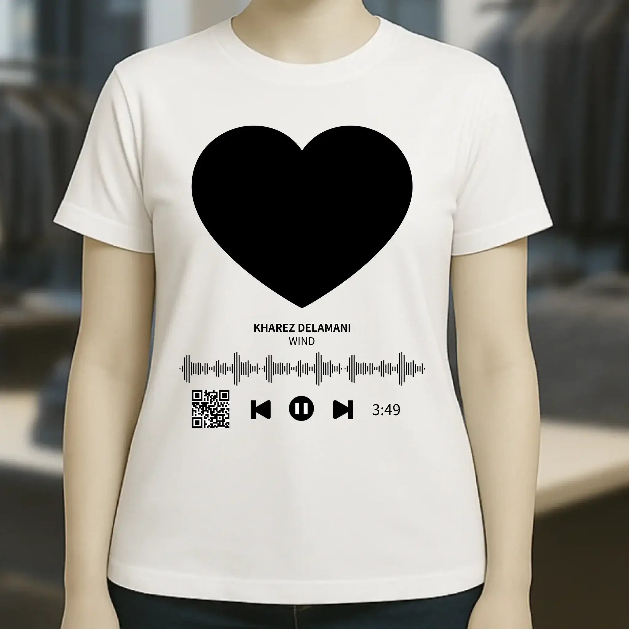 Dein Bild mit Spotify QR Code • Ladies Premium T-Shirt XS-2XL aus Bio-Baumwolle für Damen • Exklusivdesign • personalisiert