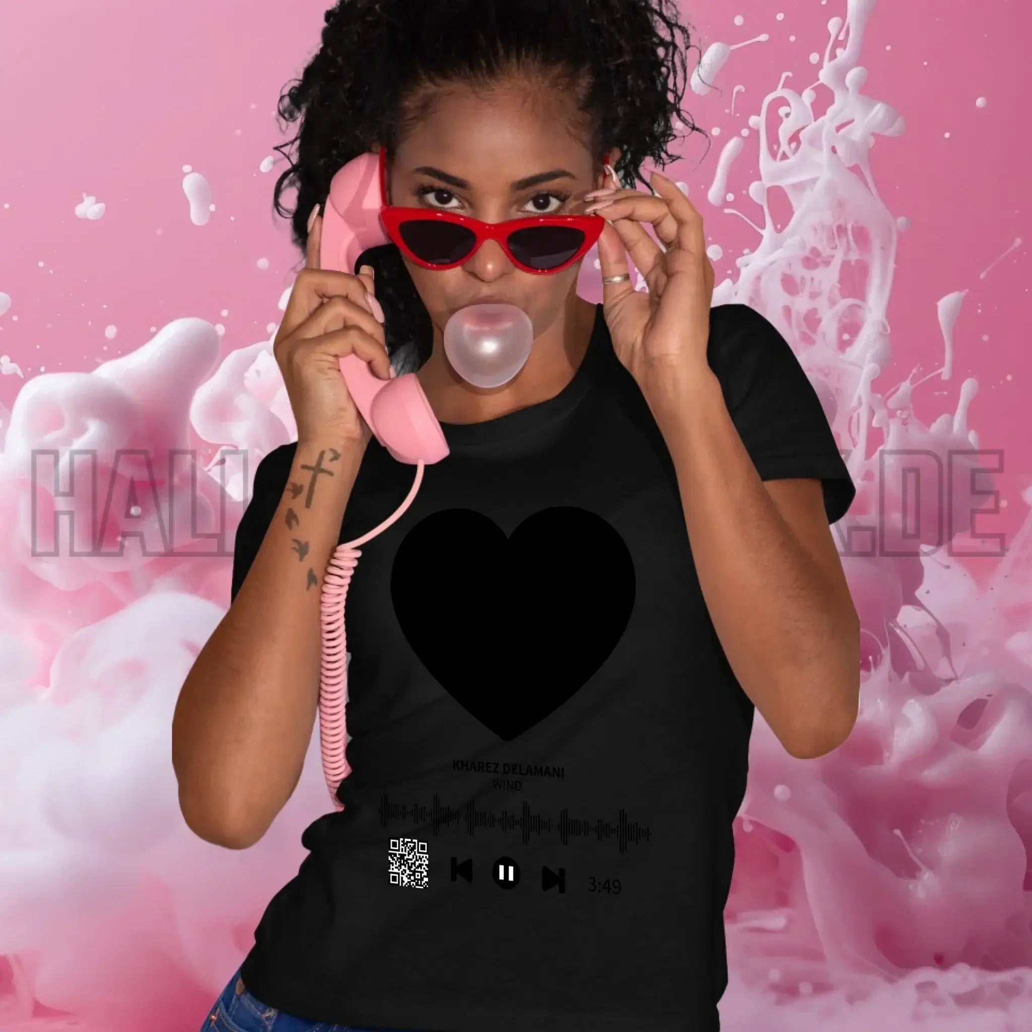 Dein Bild mit Spotify QR Code • Ladies Premium T-Shirt XS-2XL aus Bio-Baumwolle für Damen • Exklusivdesign • personalisiert