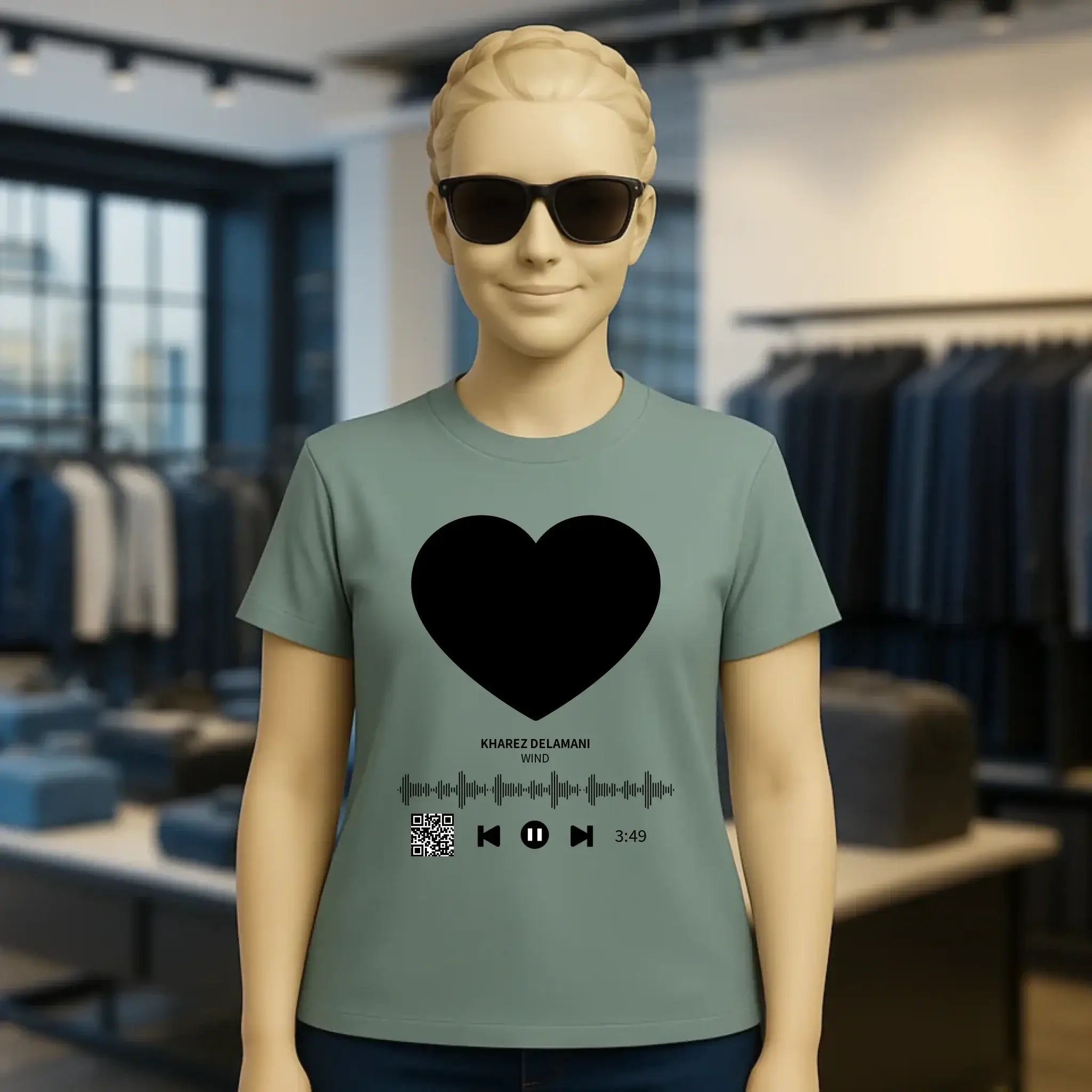 Dein Bild mit Spotify QR Code • Ladies Premium T-Shirt XS-2XL aus Bio-Baumwolle für Damen • Exklusivdesign • personalisiert