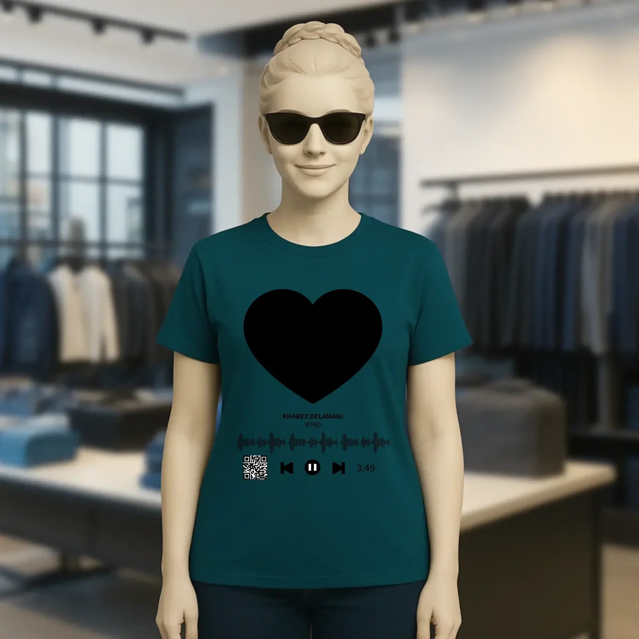 Dein Bild mit Spotify QR Code • Ladies Premium T-Shirt XS-2XL aus Bio-Baumwolle für Damen • Exklusivdesign • personalisiert